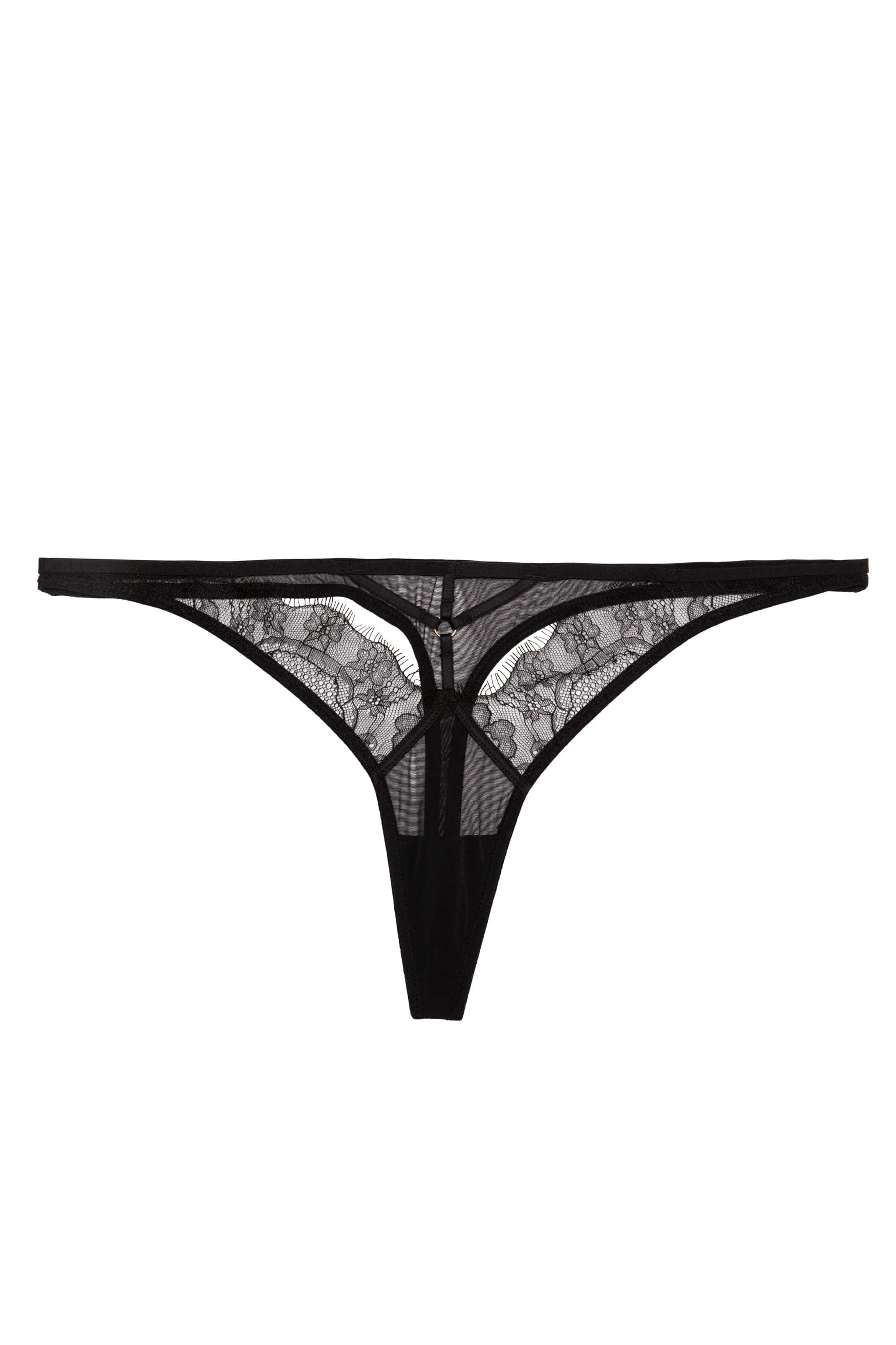 Rapture Lace & Mesh Strappy Thong - Image 4