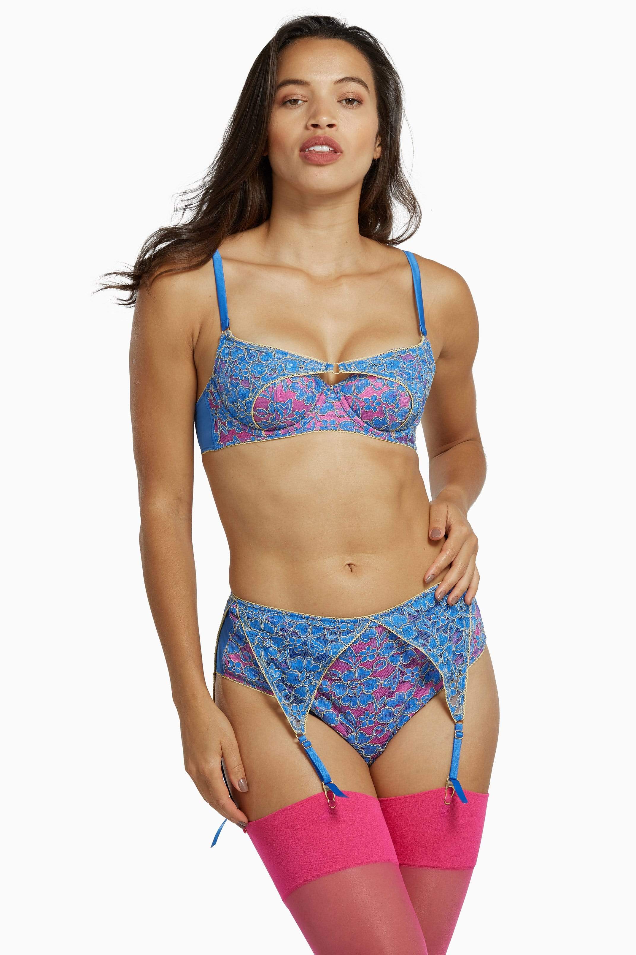 Aviyah Contrast Lace Panelled Bra - Image 5