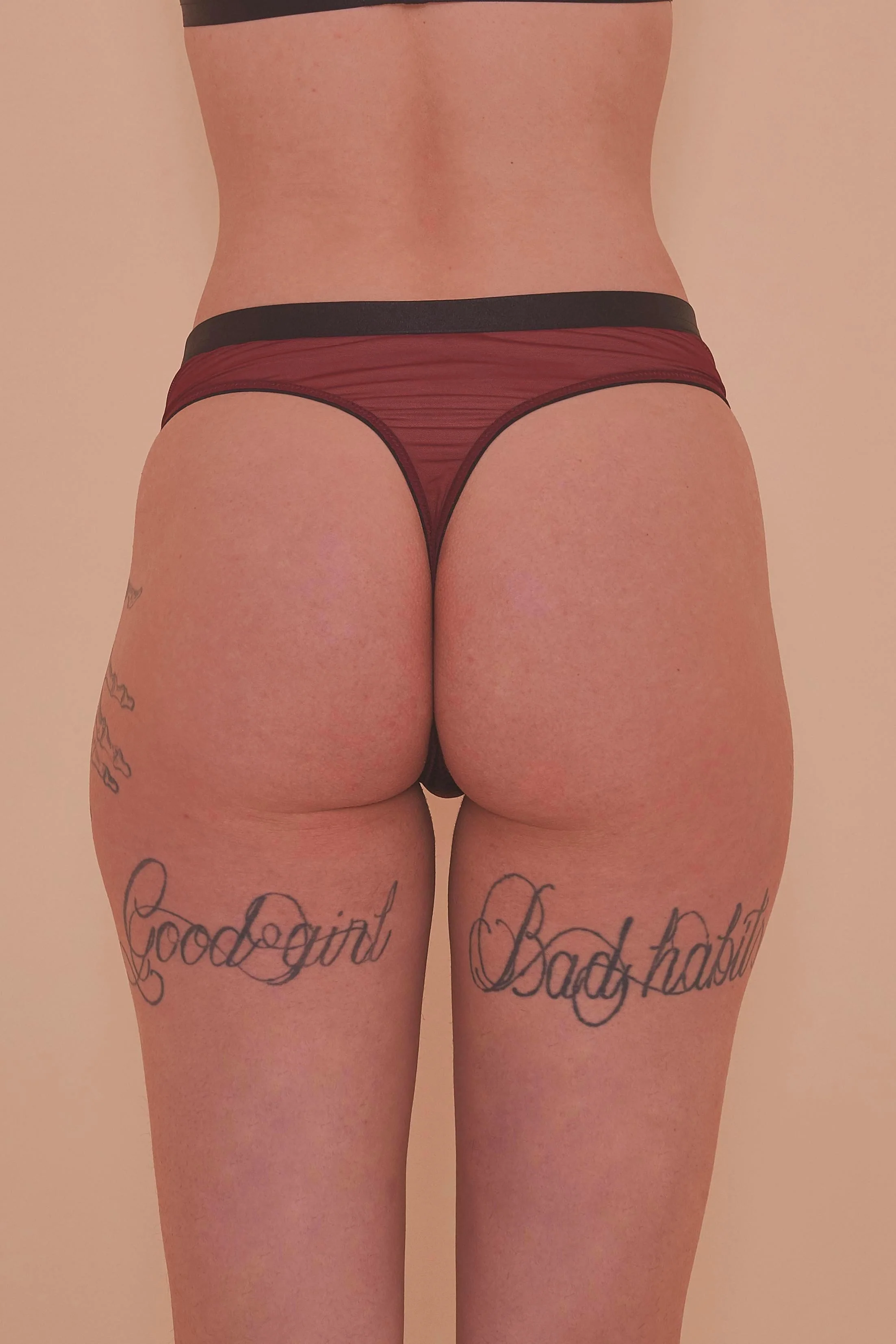 Regalia Hallie Wine & Black Lace Thong - Image 5