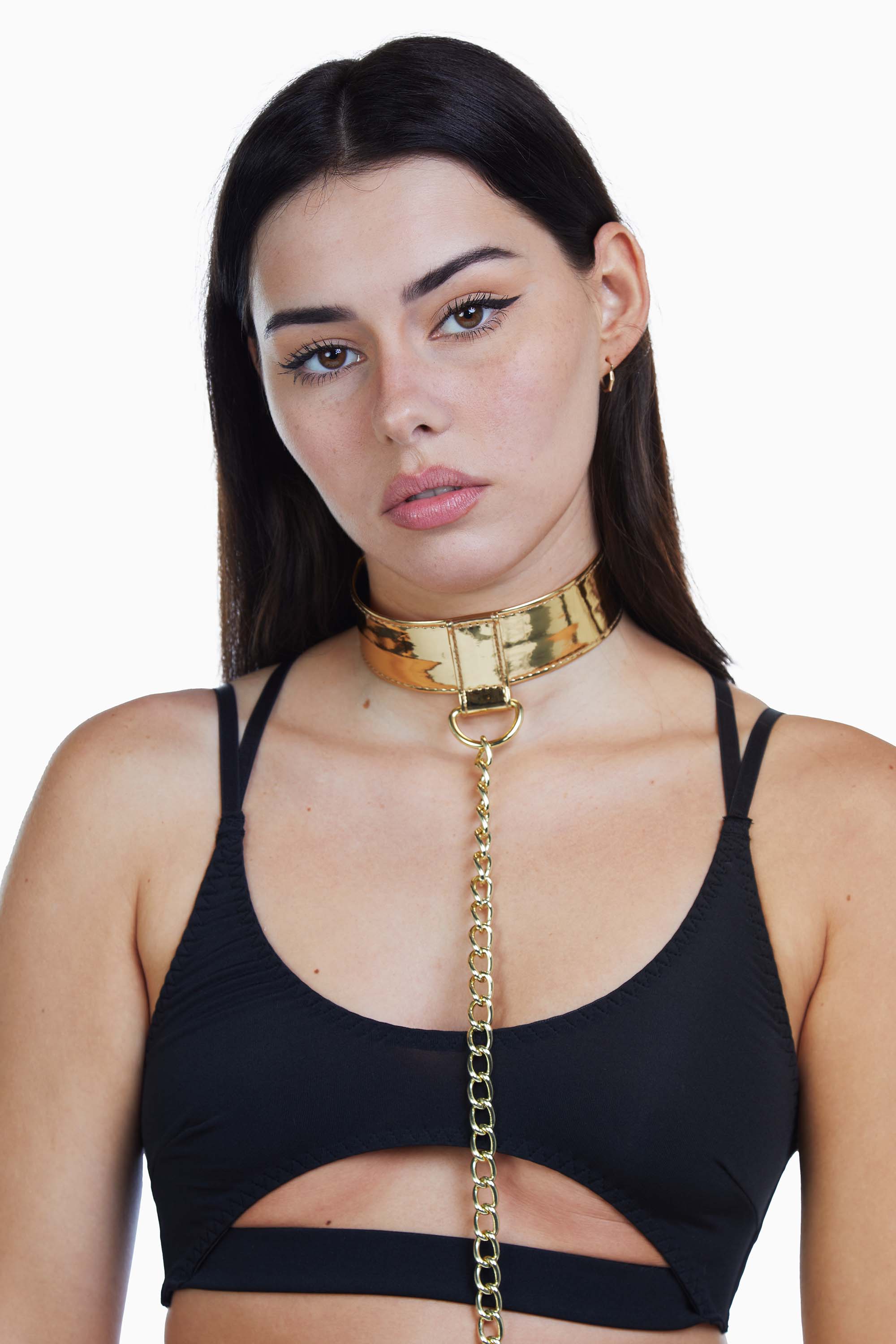 Regalia PU Collar With Lead Gold - Image 3