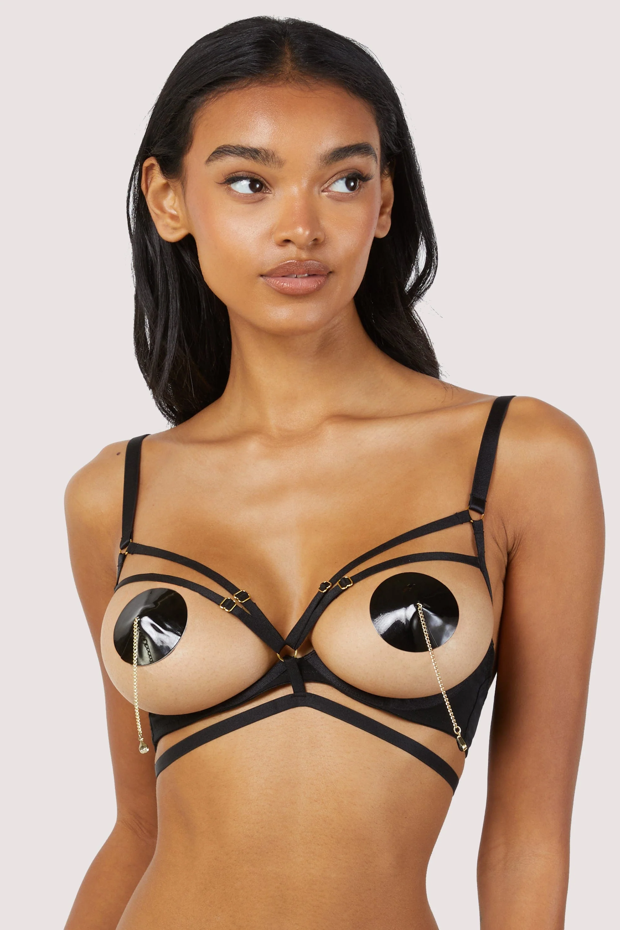 Sarah Black Open Cup Strappy Set - Image 3
