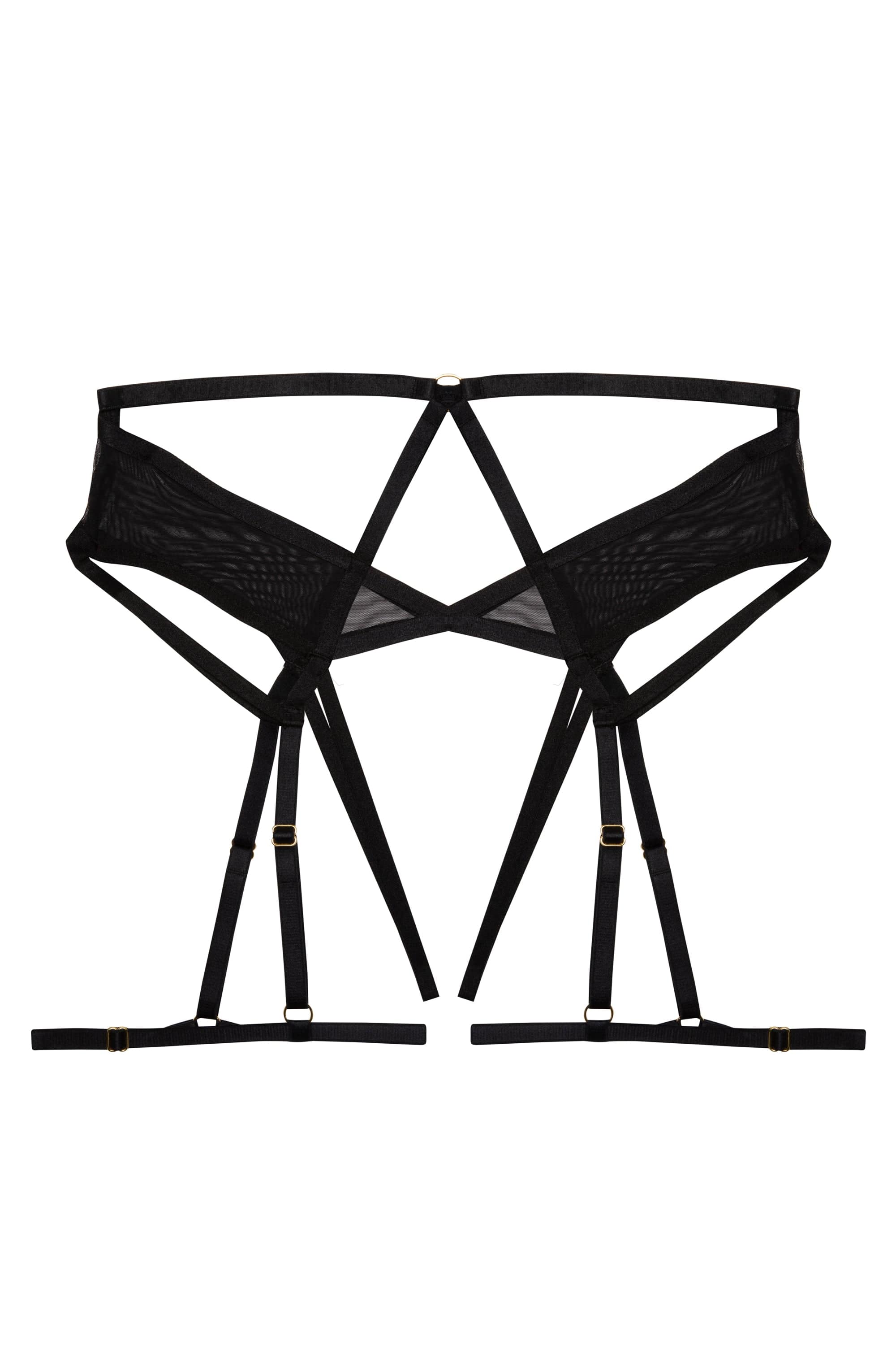 Sarah Black Strappy Ouvert Suspender Brief - Image 6