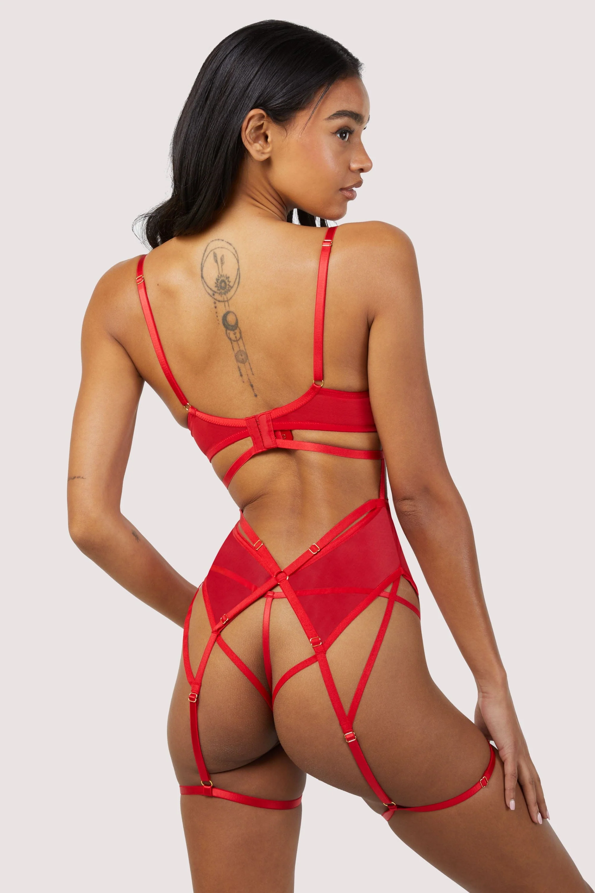 Sarah Red Open Cup Strappy Body - Image 3