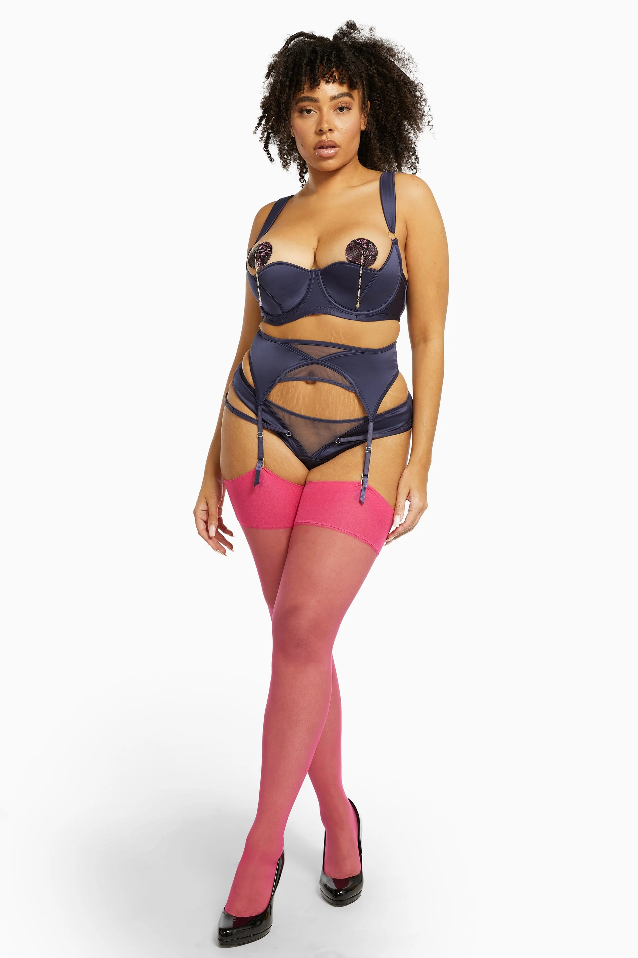Seamed Stocking Pink Peacock AUS 8 - 22 - Image 10