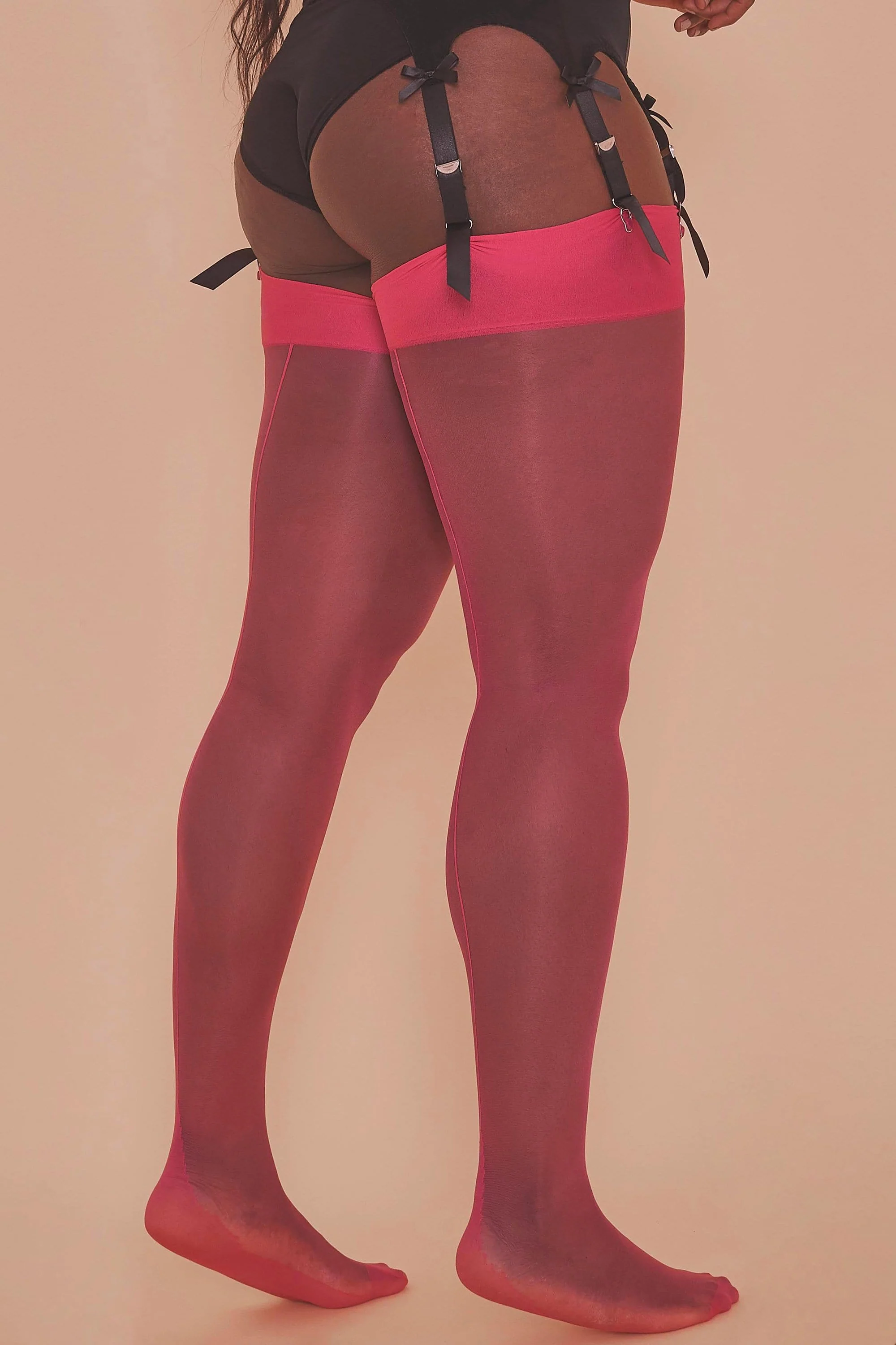 Seamed Stocking Pink Peacock AUS 8 - 22 - Image 4