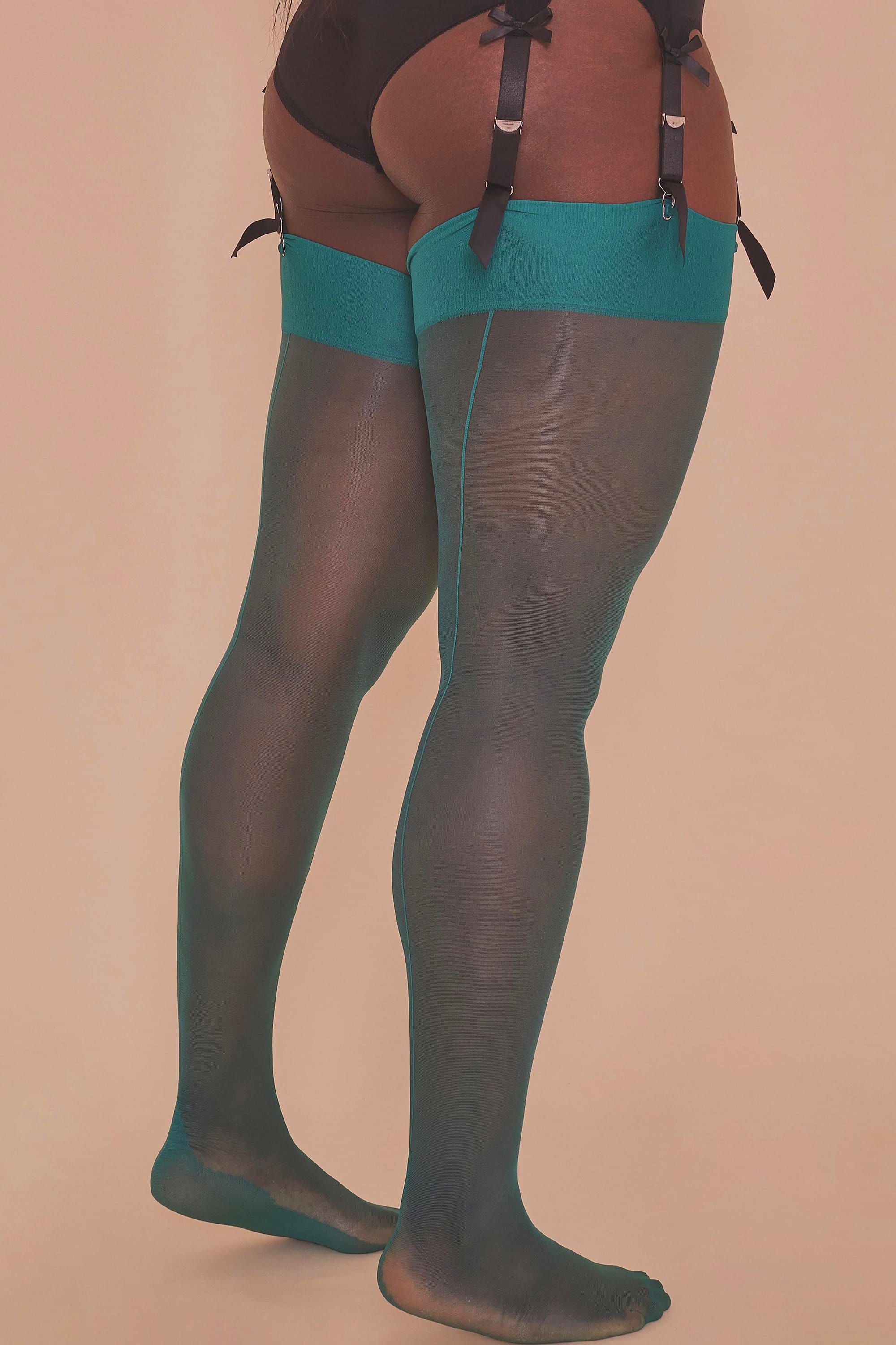 Seamed Stockings Green AUS 8 - 22 Tall - Image 4