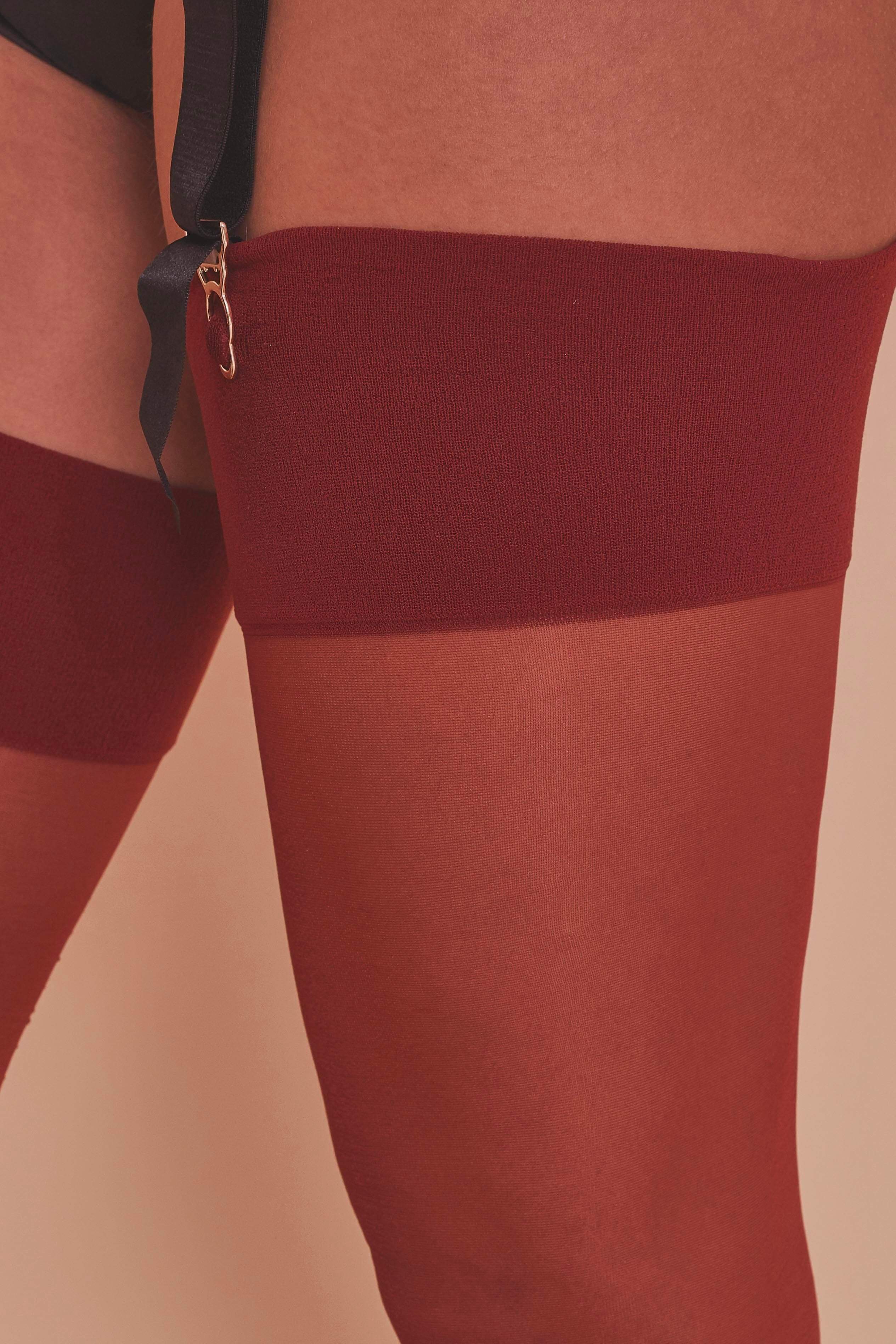 Seamed Stockings Merlot AUS 8 - 22 - Image 5