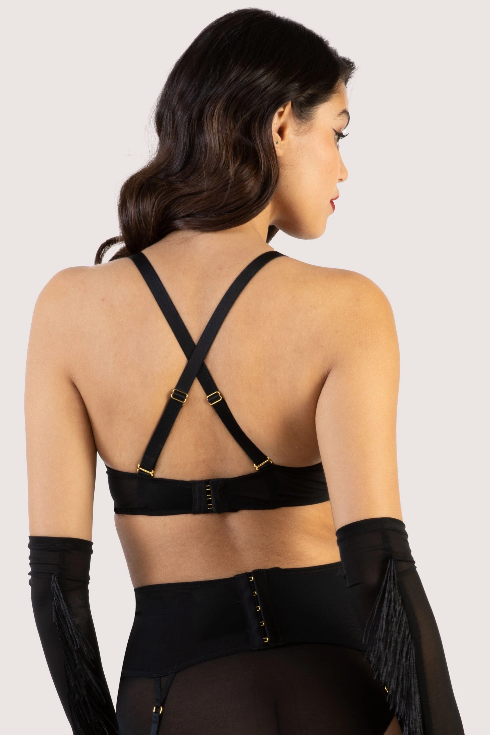Seraphina Black Strappy Pentagram Bra - Image 3