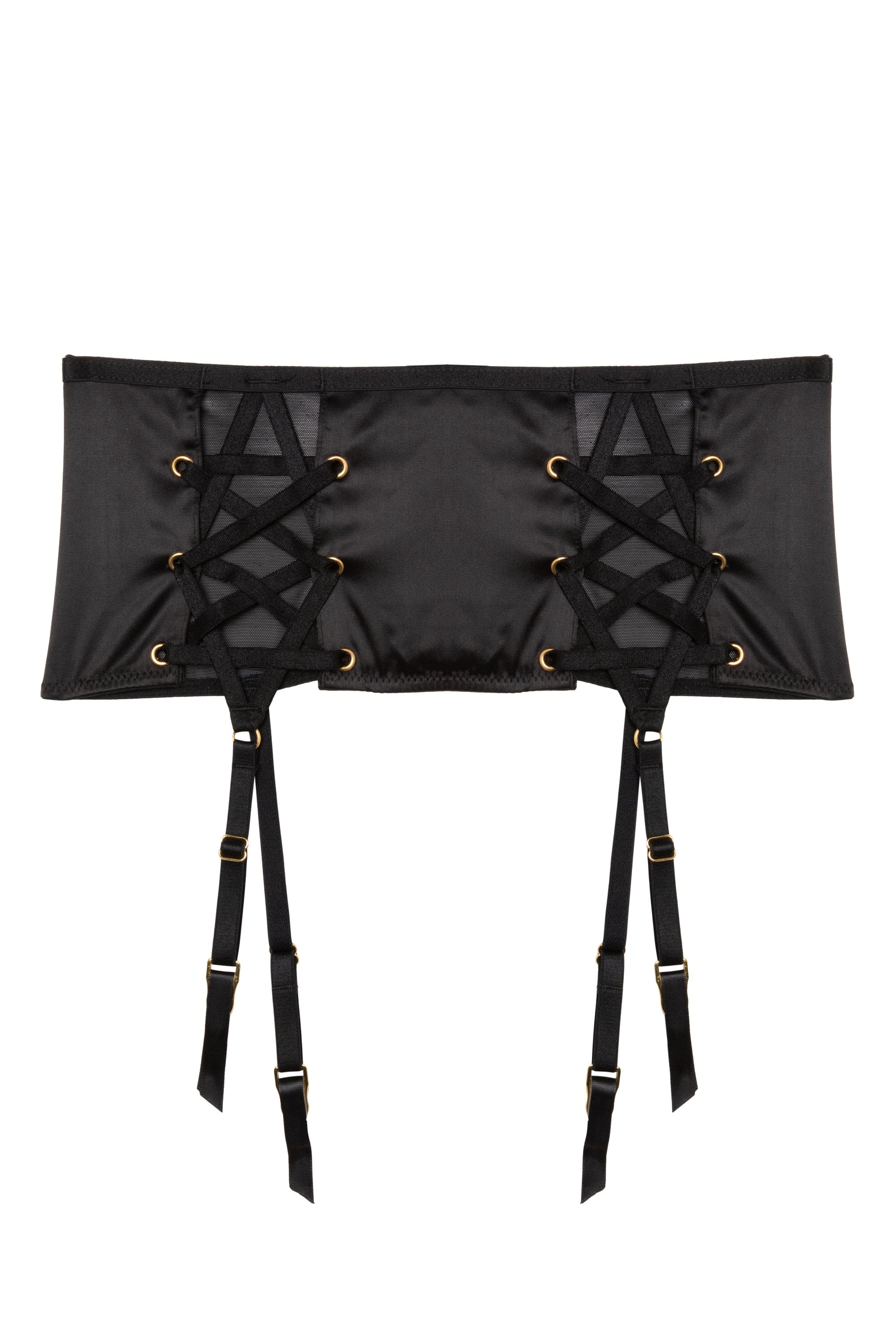 Seraphina Black Strappy Pentagram Suspender Belt - Image 4