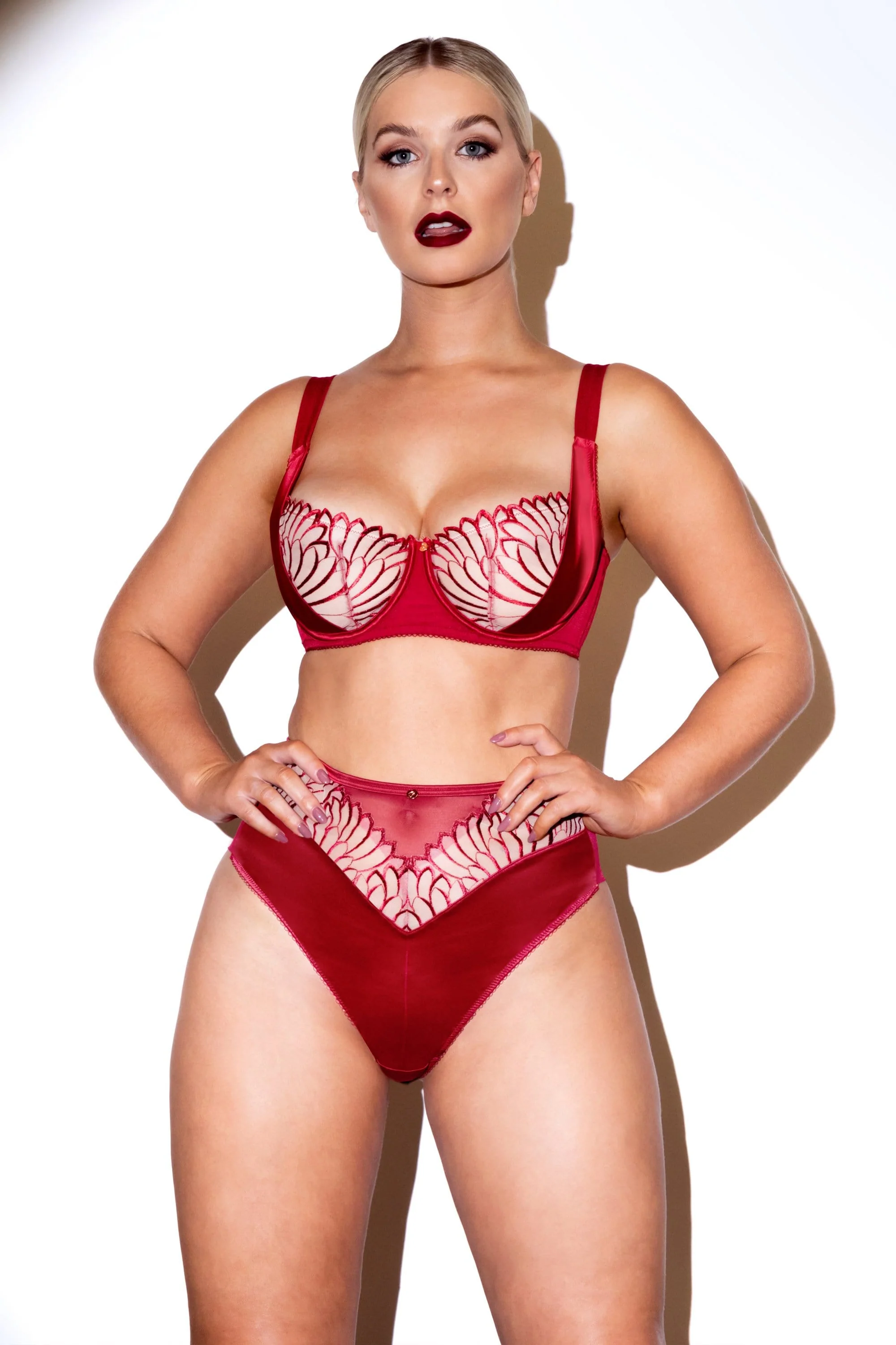 Fallen Angel Red Balcony Bra - Image 6