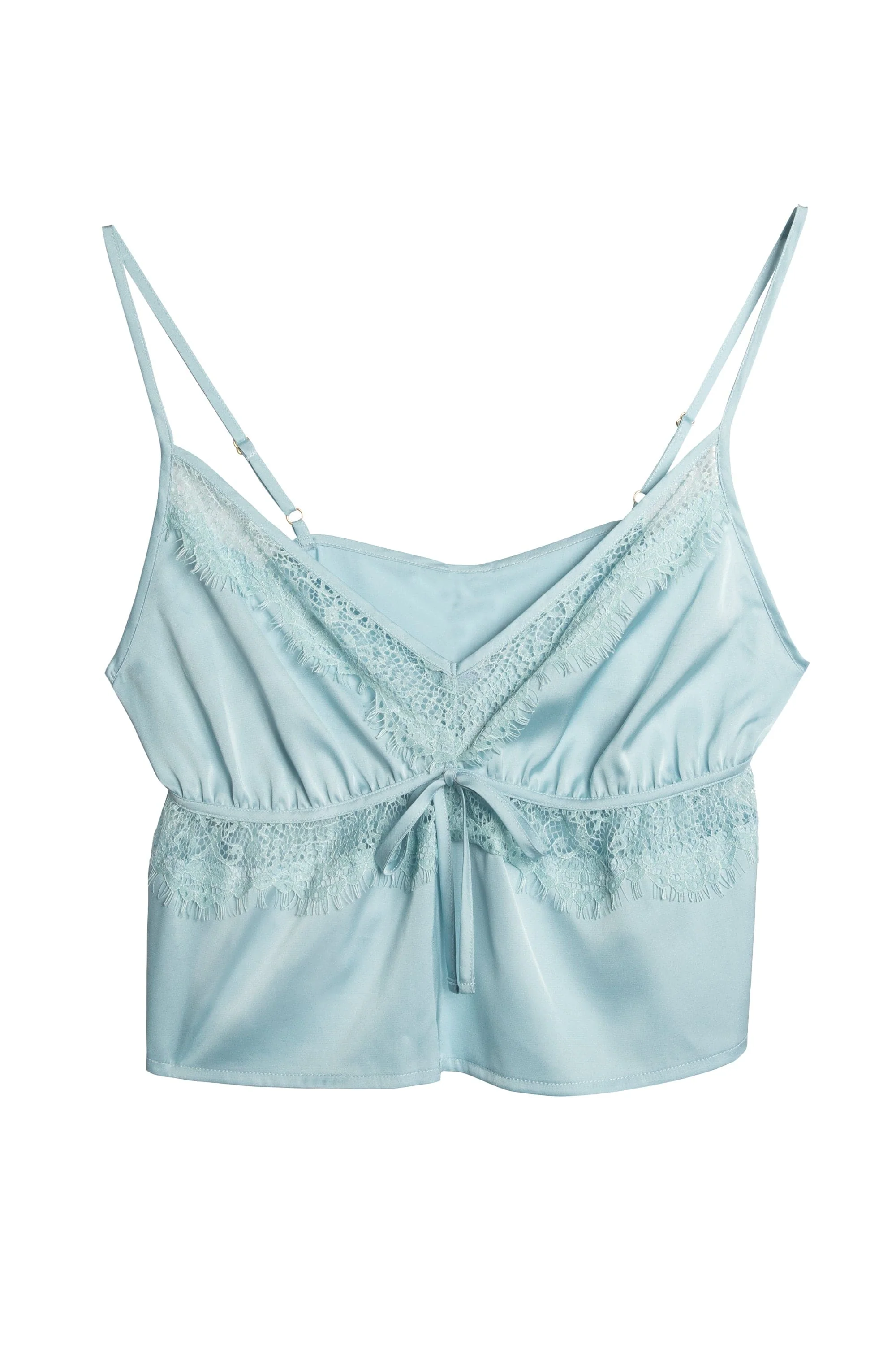 Sue Blue Satin and Lace Cami Set - Image 4