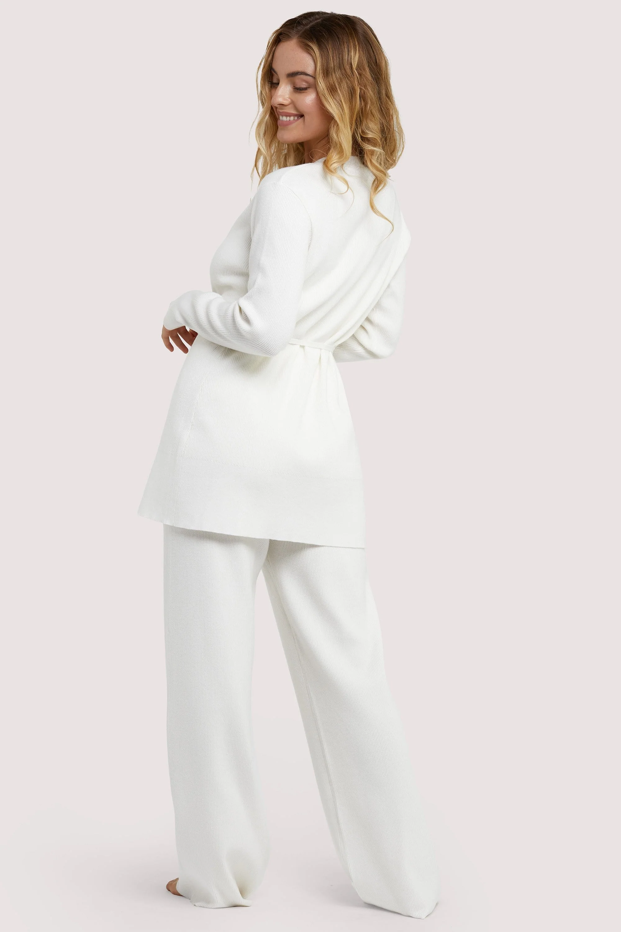 Lounge Ivory Knitted Rib Cardigan - Image 2