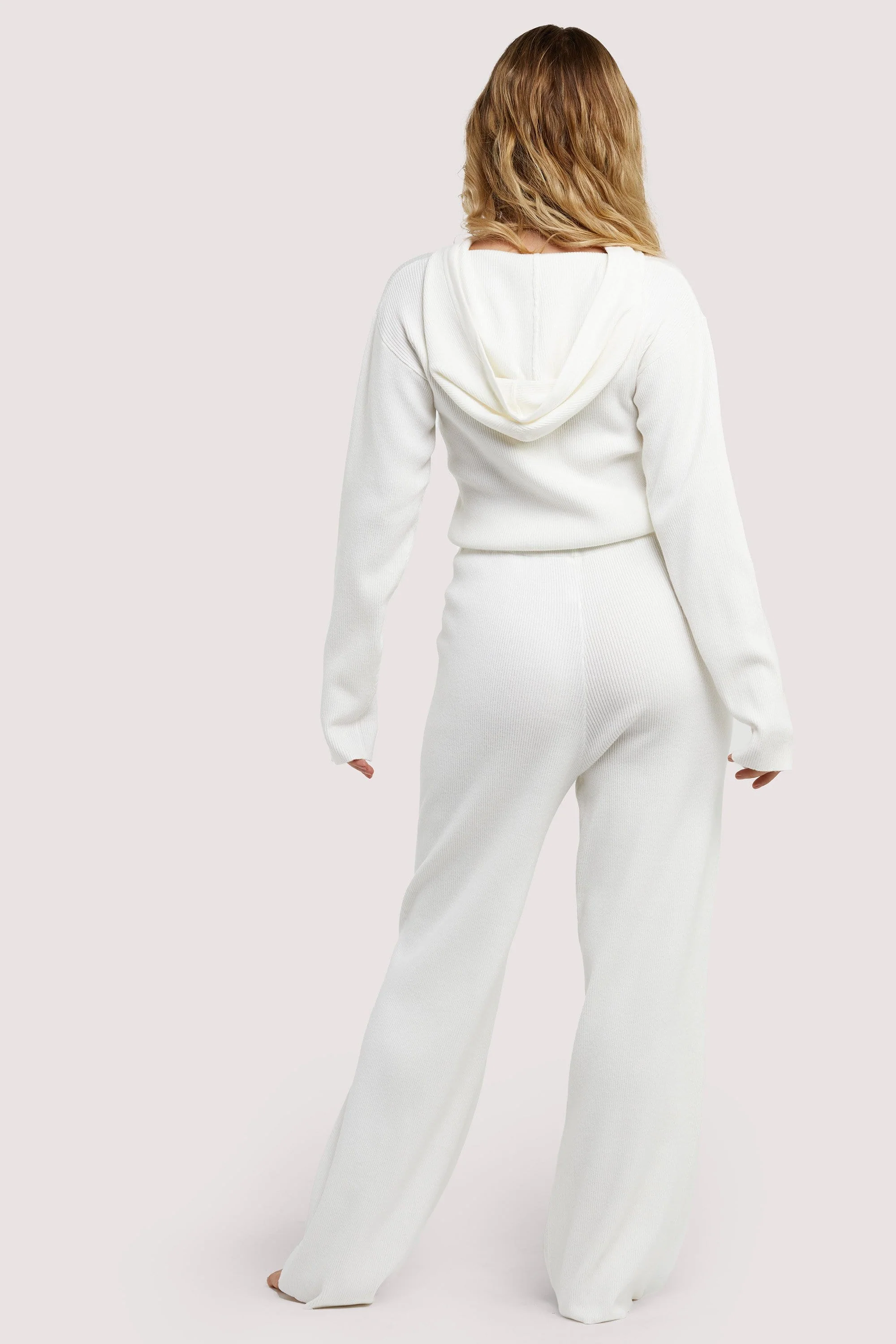 Lounge Ivory Knitted Rib Trousers - Image 3