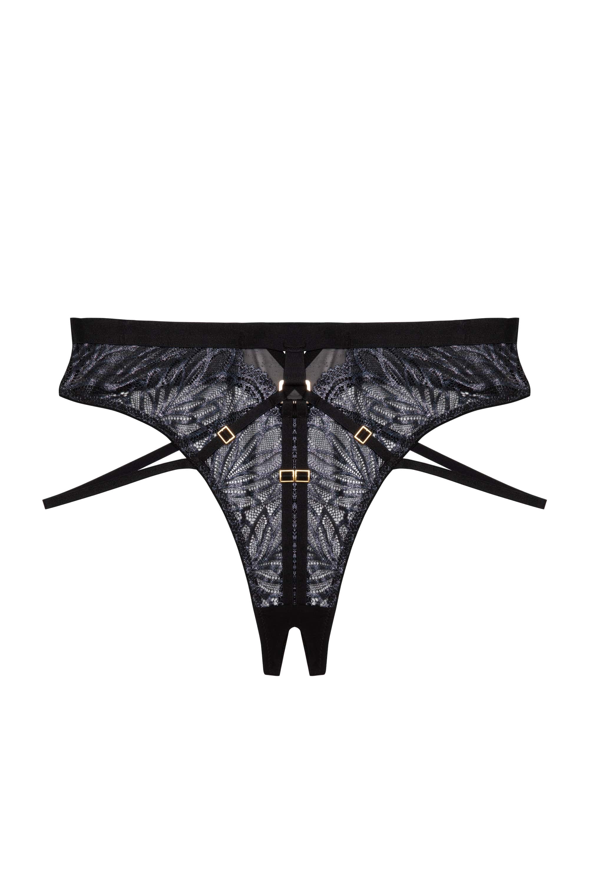 Tabitha Black Wet-Look Lace Set - Image 18