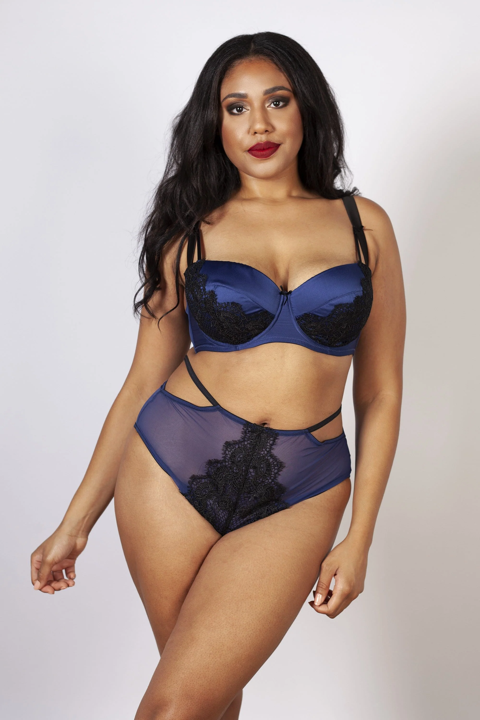 Tabitha Blue Embroidery Curve HW Brief - Image 2