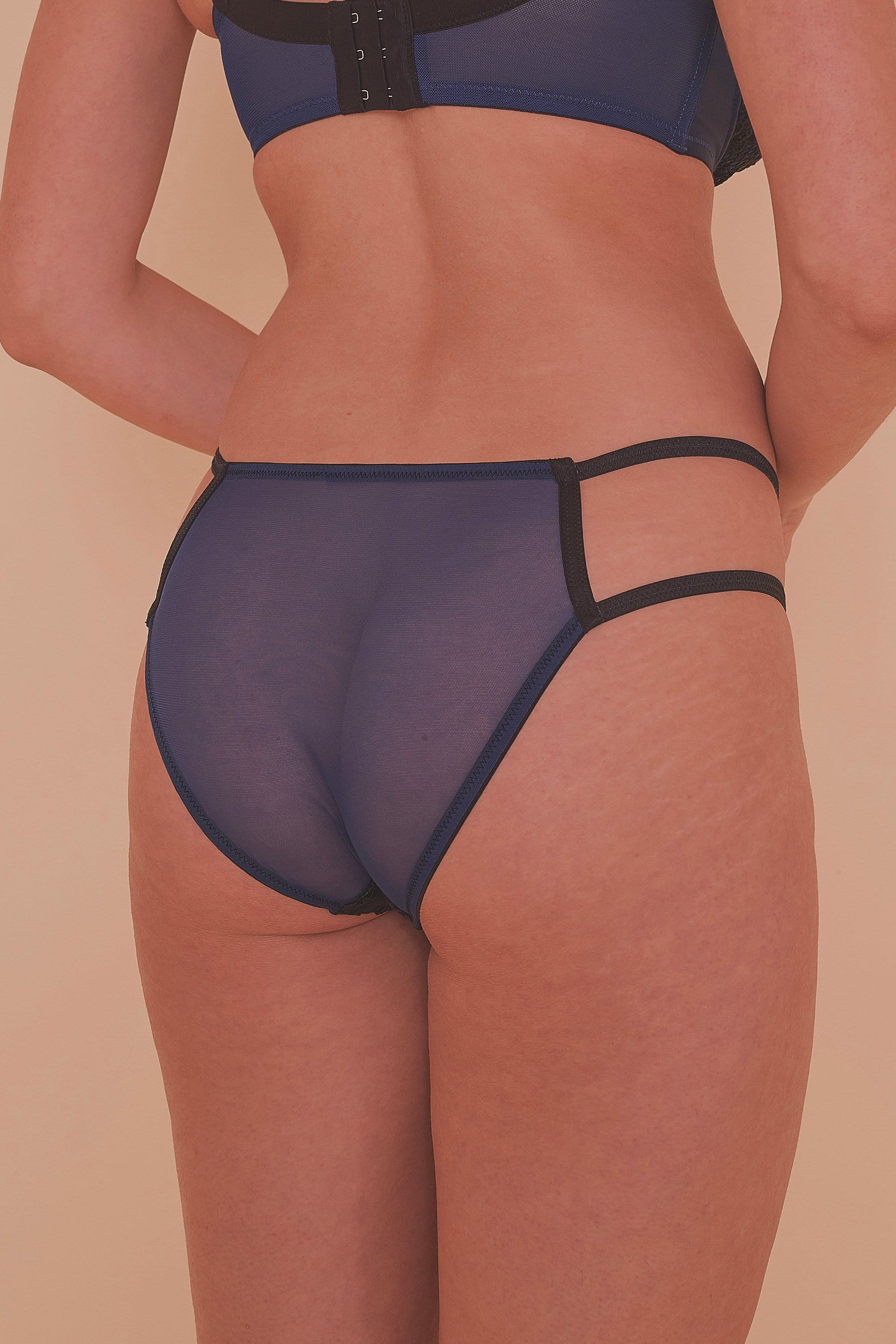 Tabitha Blue Embroidery Strappy Hipster Brief - Image 3