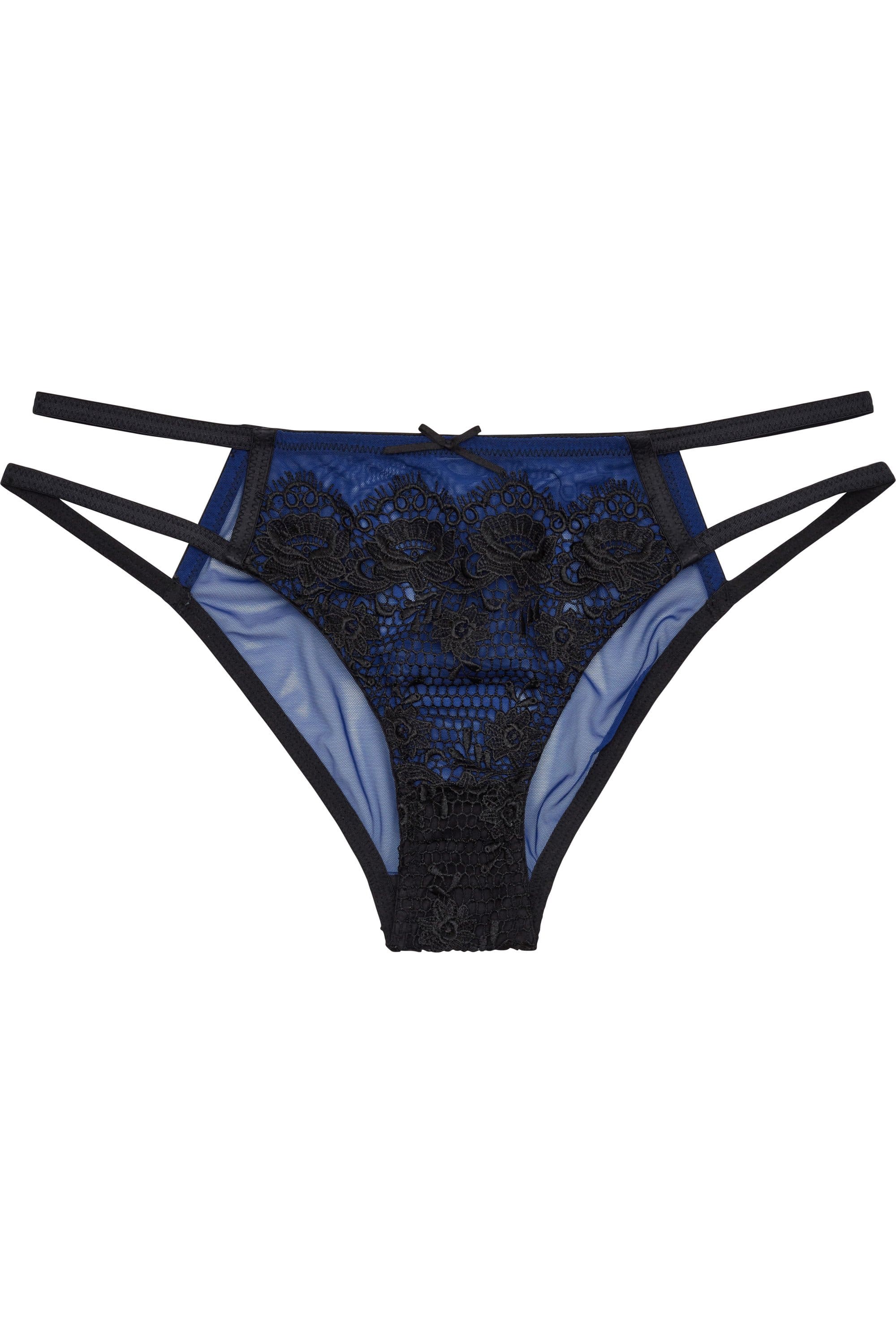 Tabitha Blue Embroidery Strappy Hipster Brief - Image 5