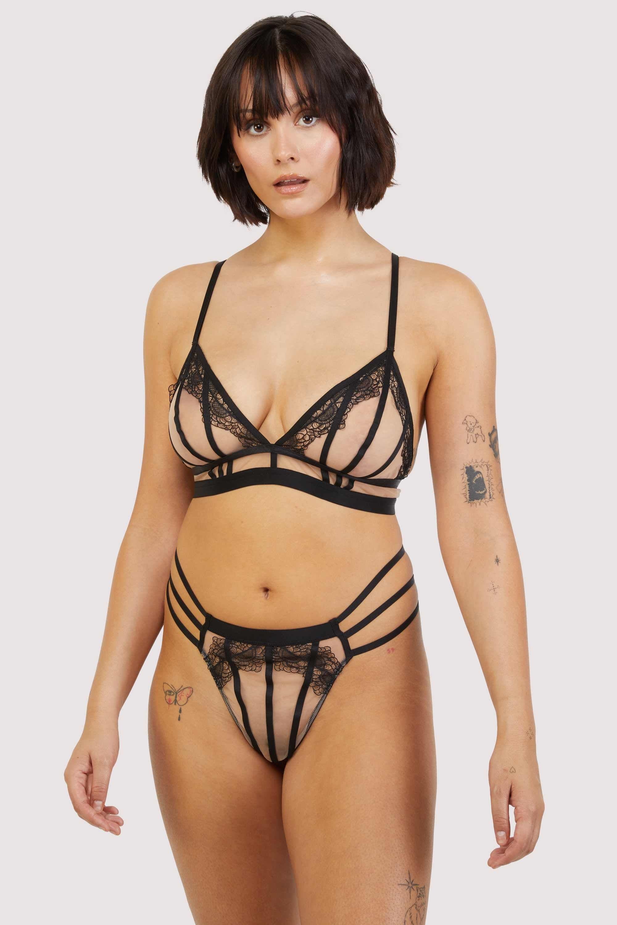 Tasha Black Illusion Mesh Thong - Image 5