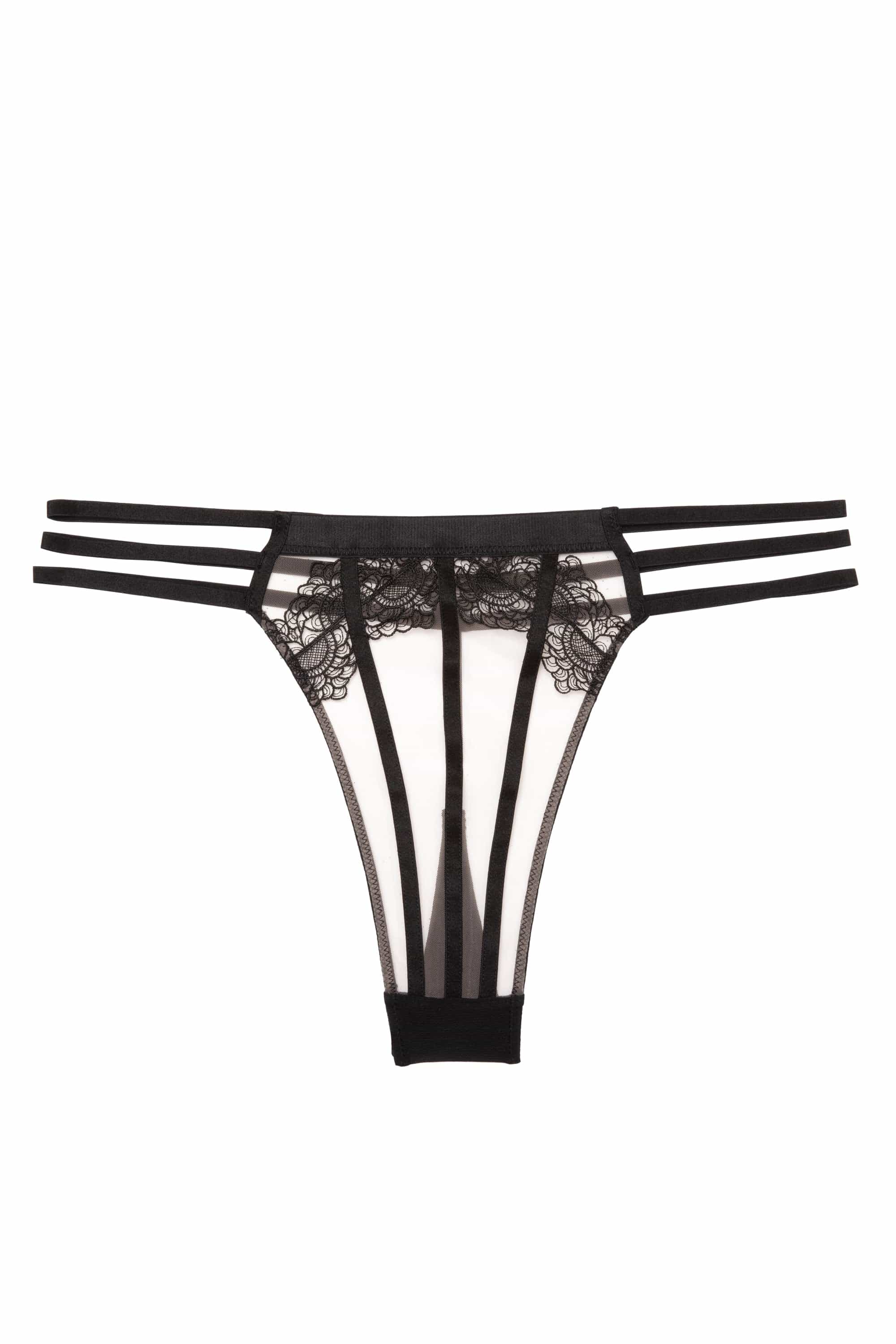 Tasha Black Illusion Mesh Thong - Image 6