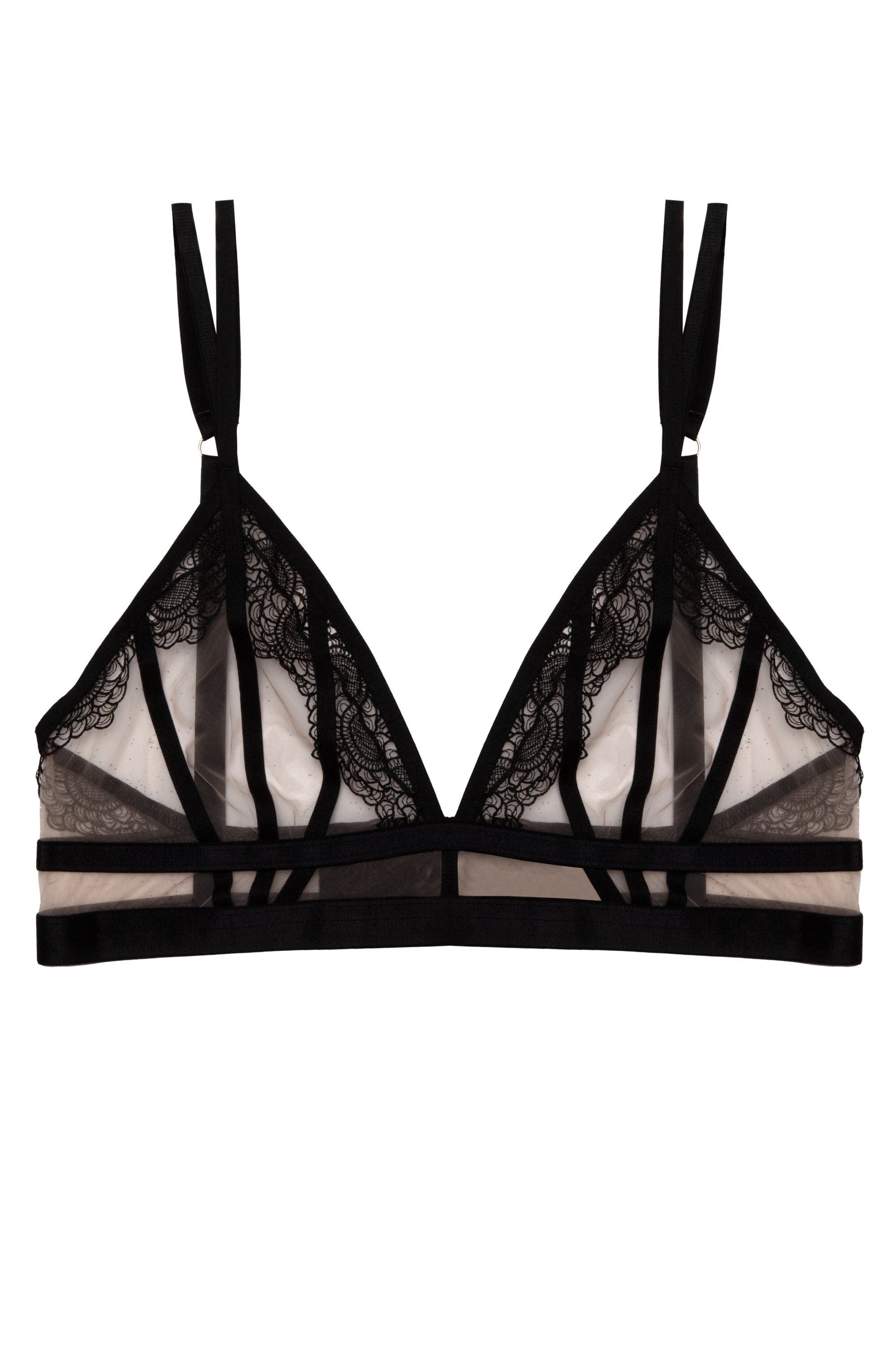 Tasha Black Illusion Mesh Triangle Bra - Image 8