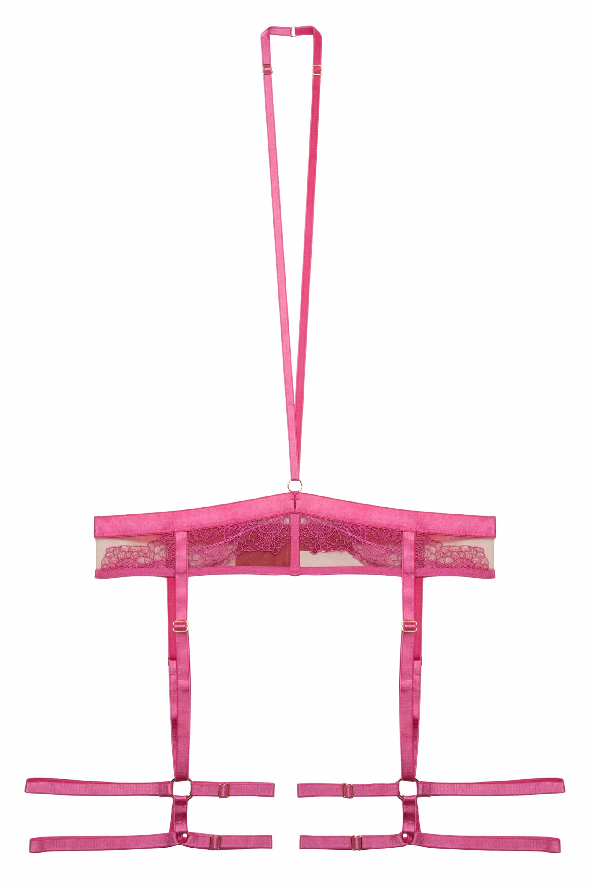 Tasha Pink Illusion Mesh Harness Suspender - Image 6