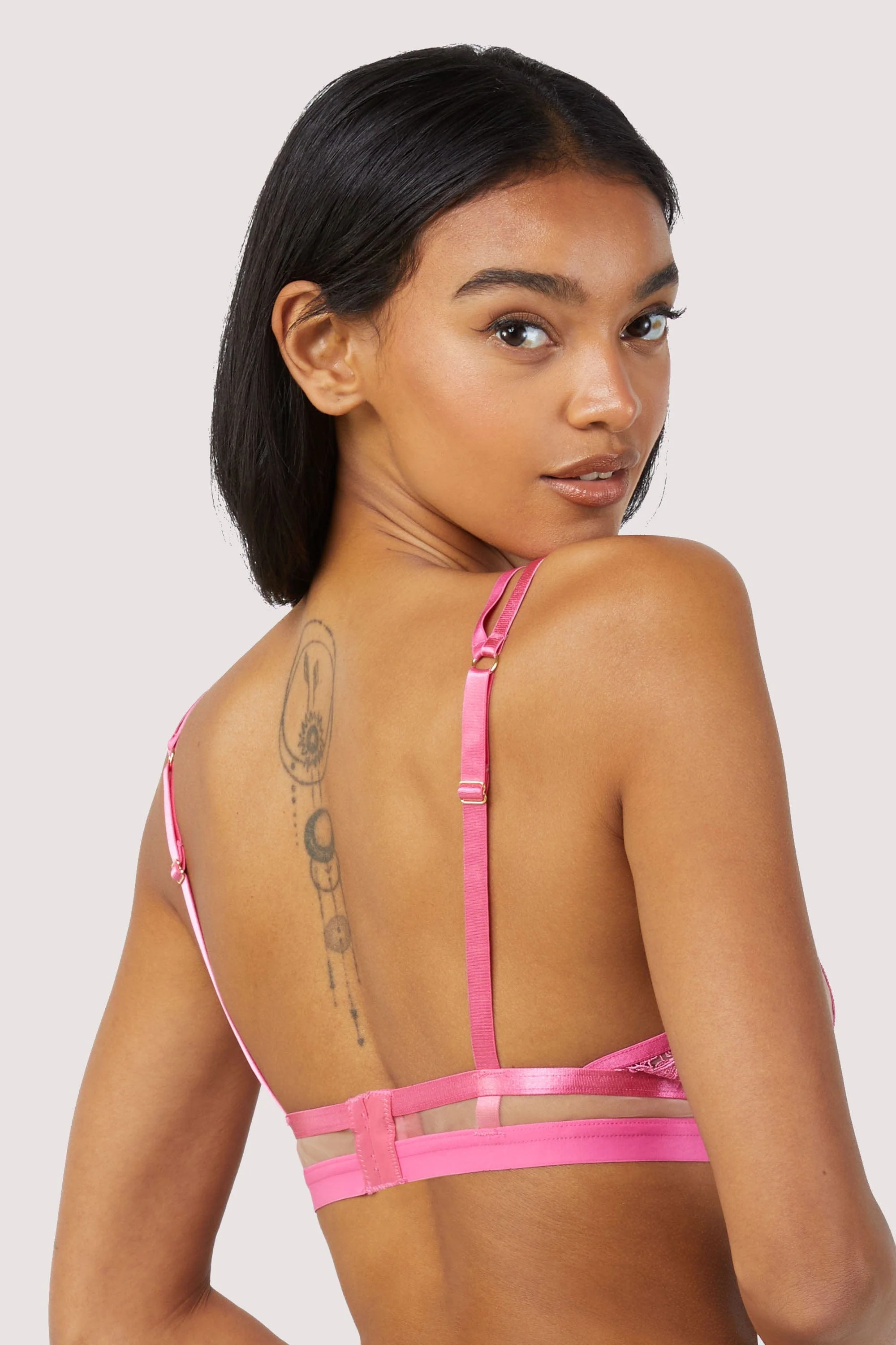 Tasha Pink Illusion Mesh Triangle Bra - Image 2