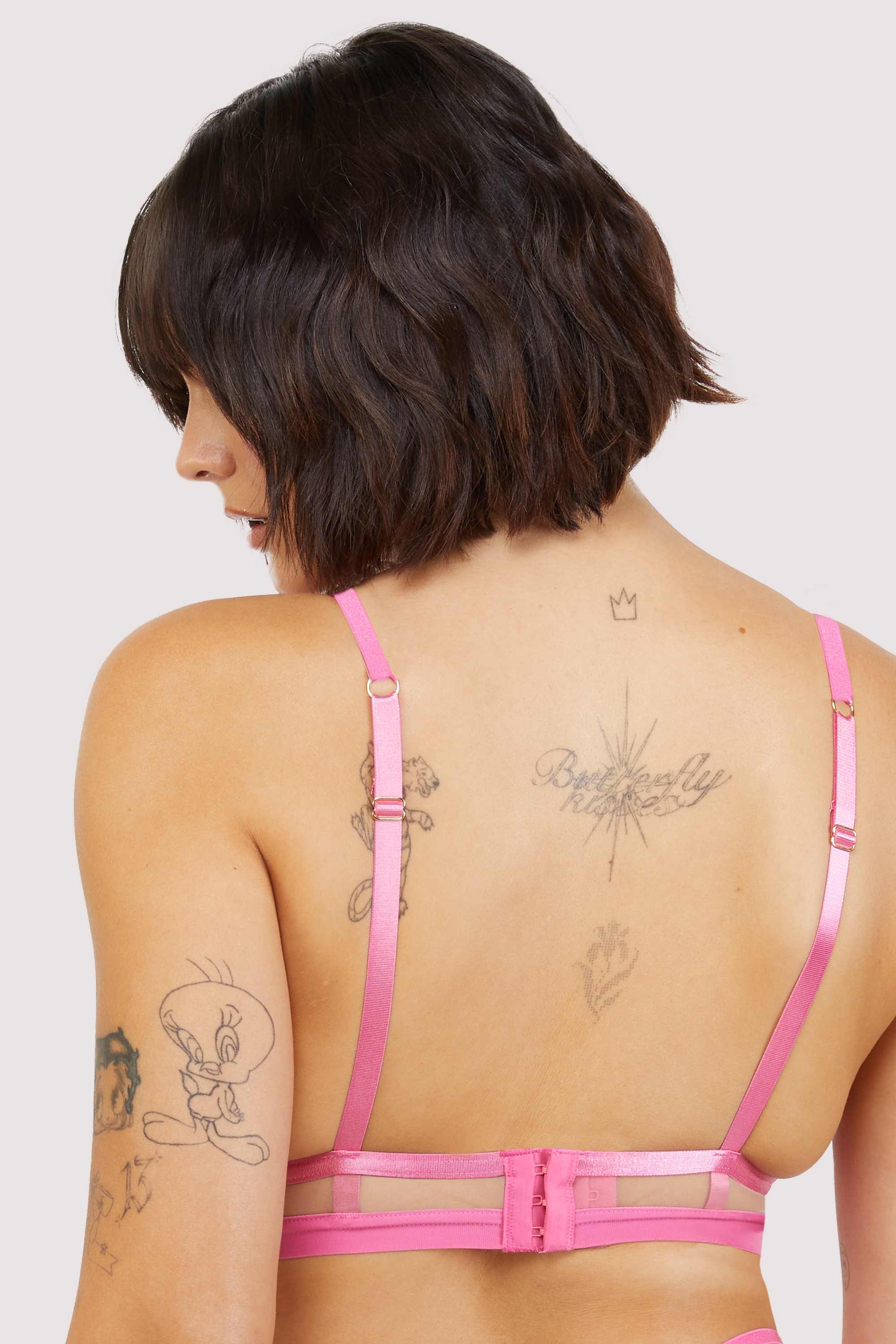 Tasha Pink Illusion Mesh Triangle Bra - Image 5
