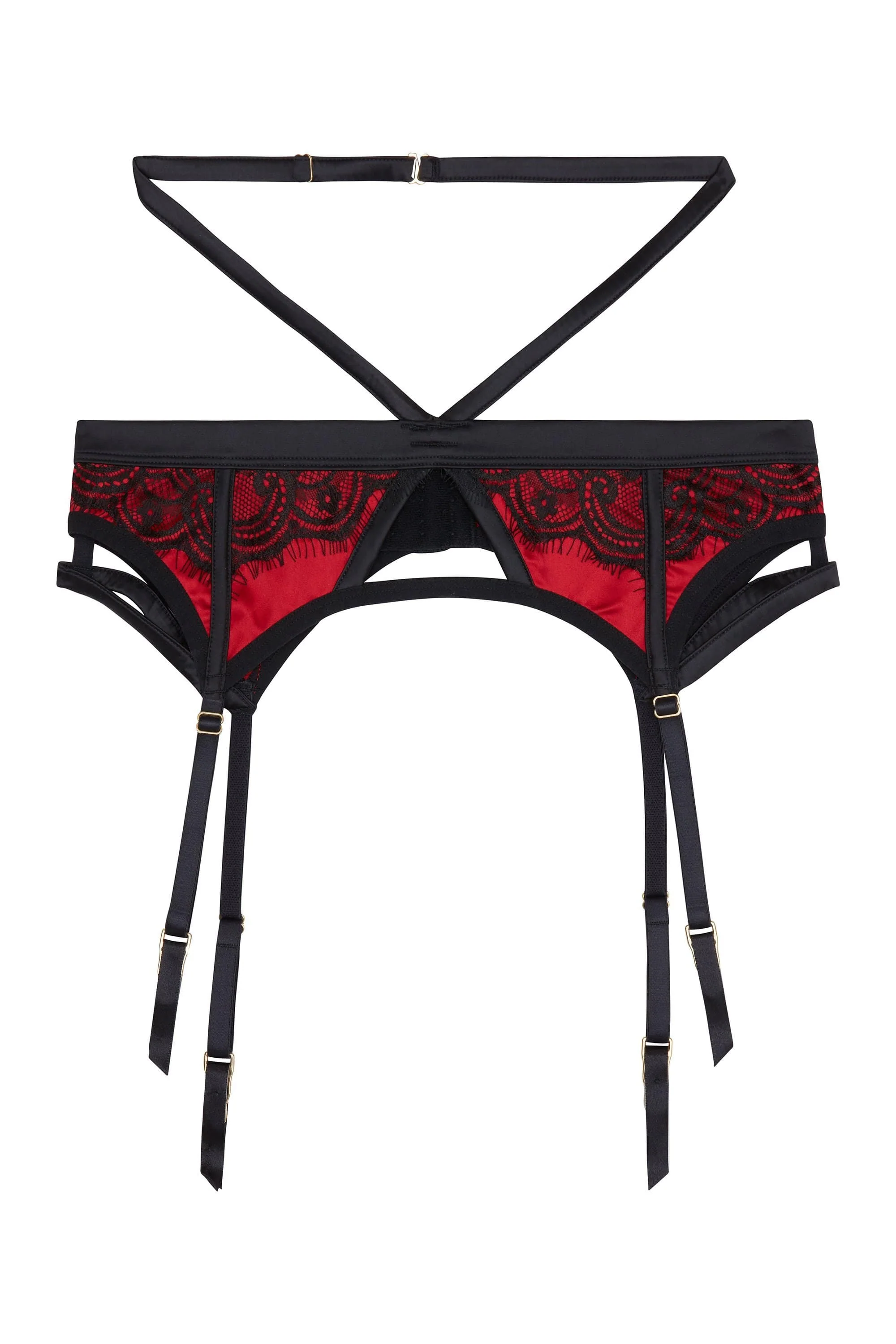 Playful Promises Tasmin Ruby Lace Suspender Belt - Image 8