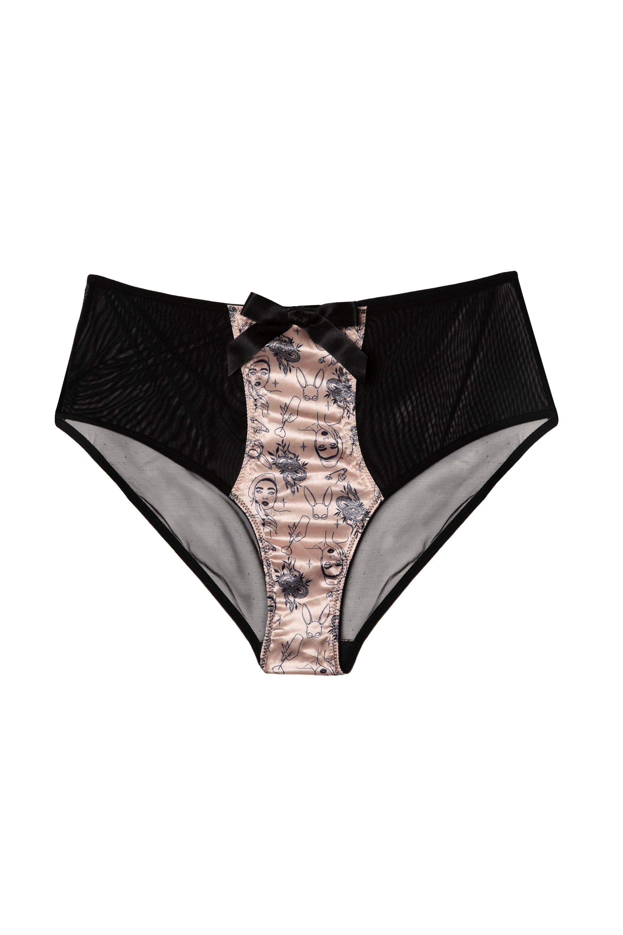 Tattoo Print Black High Waist Brief - Image 4