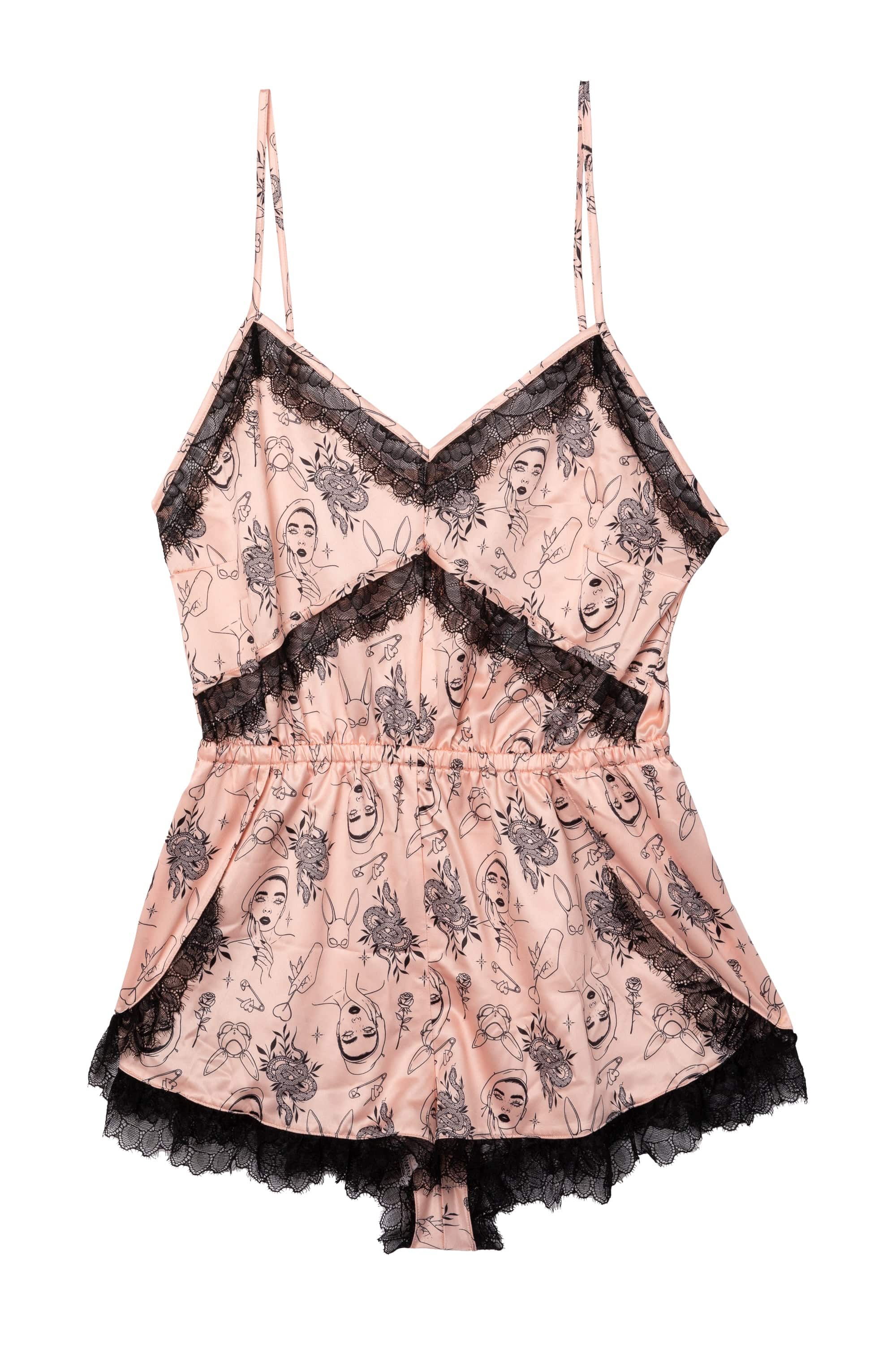 Tattoo Print Lace Playsuit - Image 6