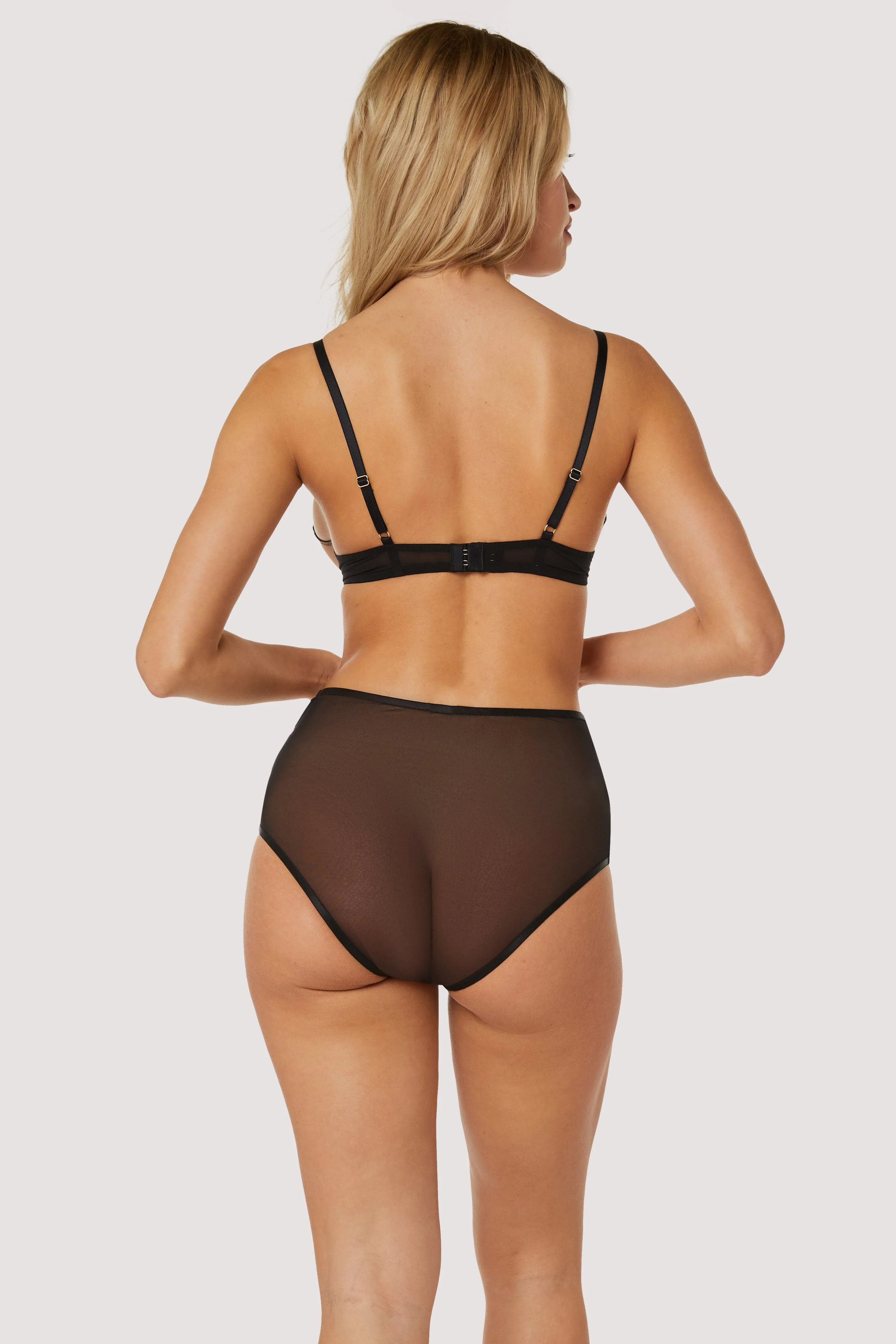 Tiger Peach Mesh Embroidered High Waisted Brief - Image 2
