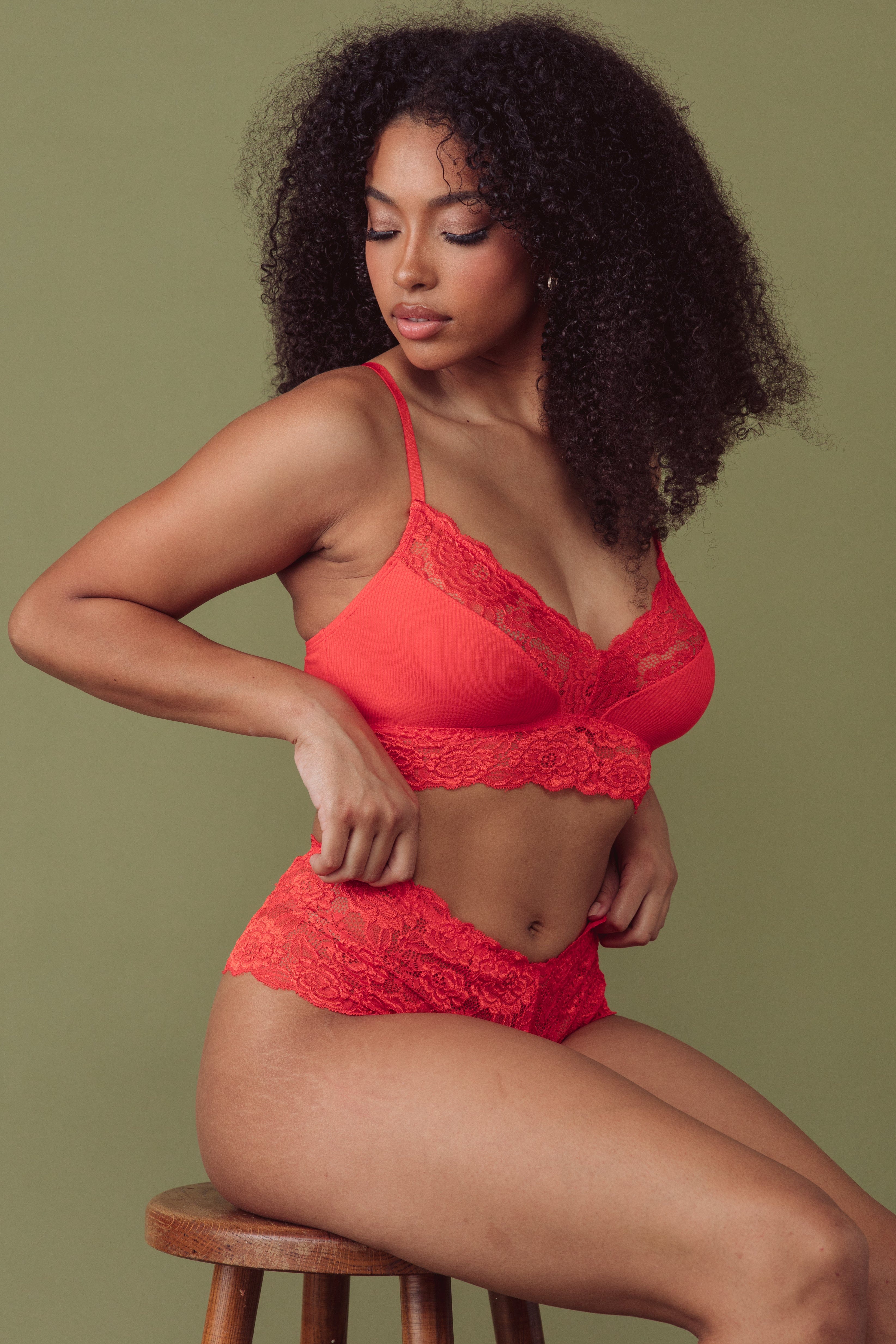 Tigerlilly Orange V-Neck Bralette - Image 2