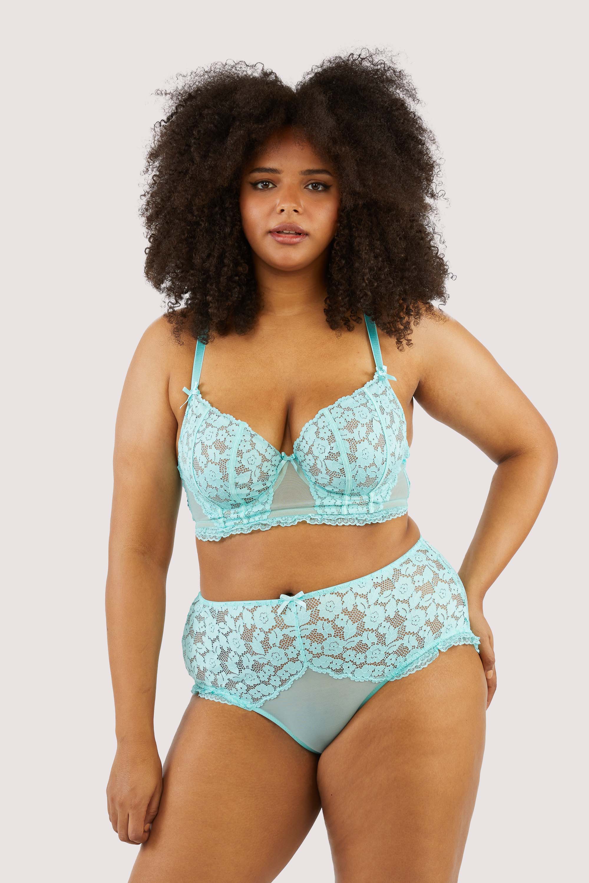 Vega Aqua Lace And Frill Open Back High Waisted Briefs - Image 4
