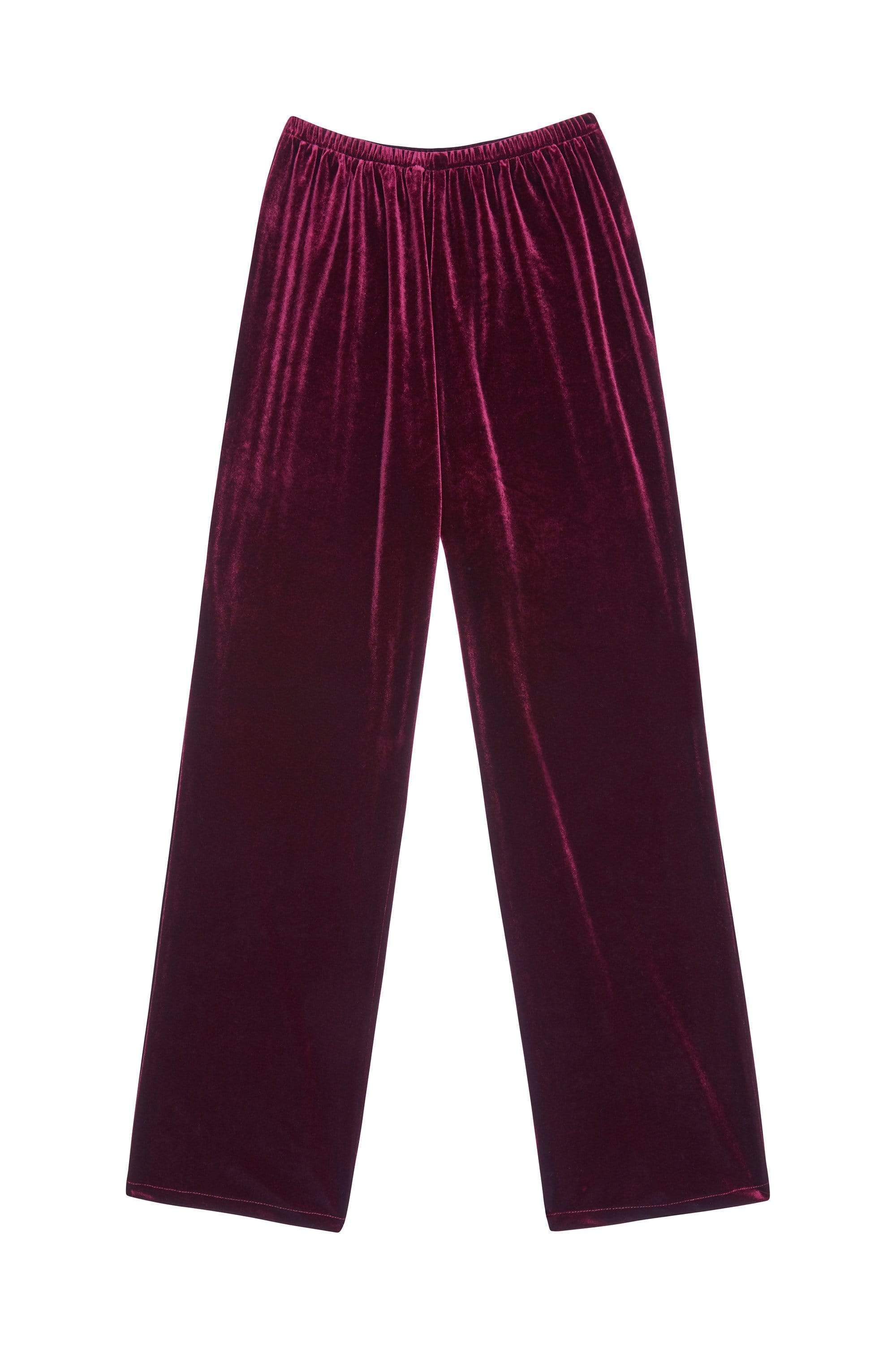Playful Promises Velvet Wine Red Pyjama Set - Image 5