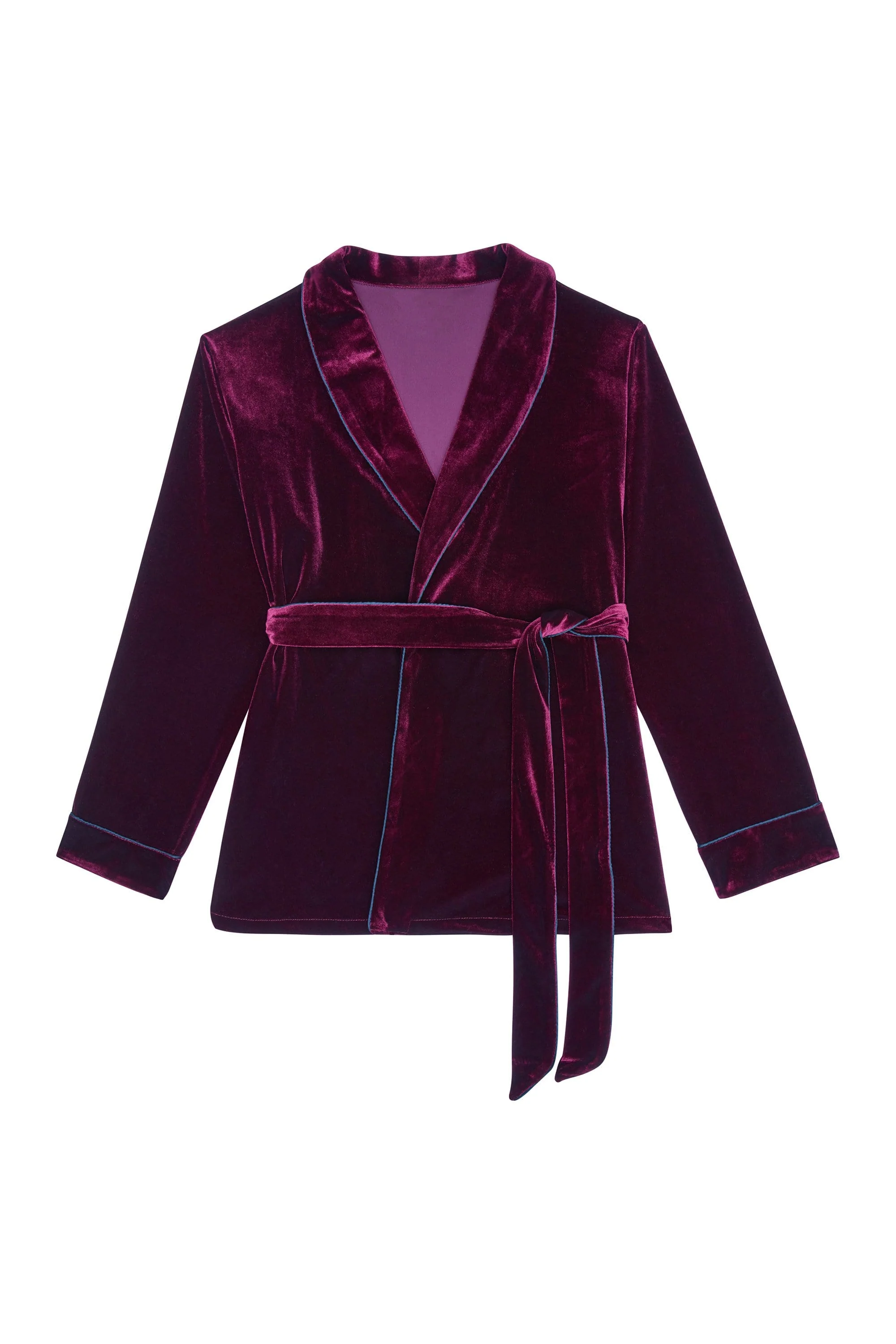 Playful Promises Velvet Wine Red Pyjama Set - Image 6