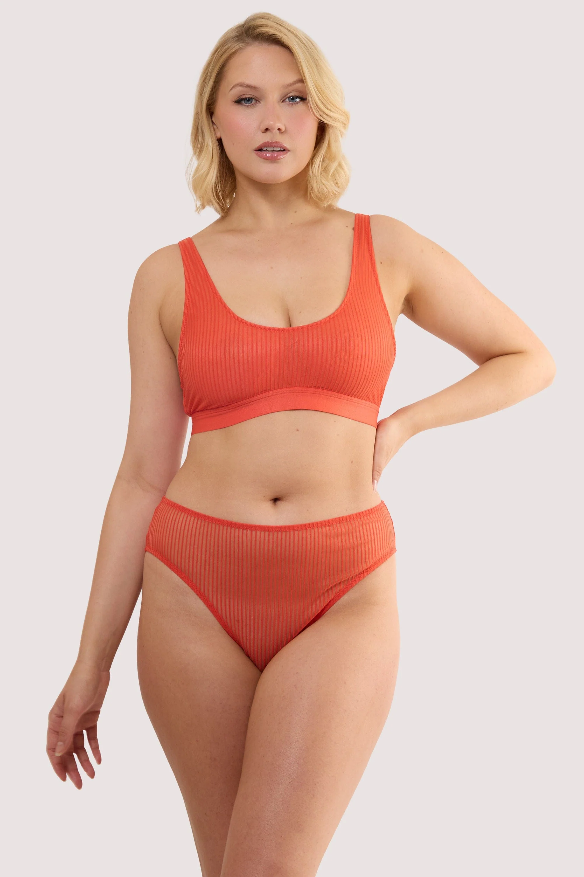 Veronica Red Microstripe Hipster Brief - Image 4