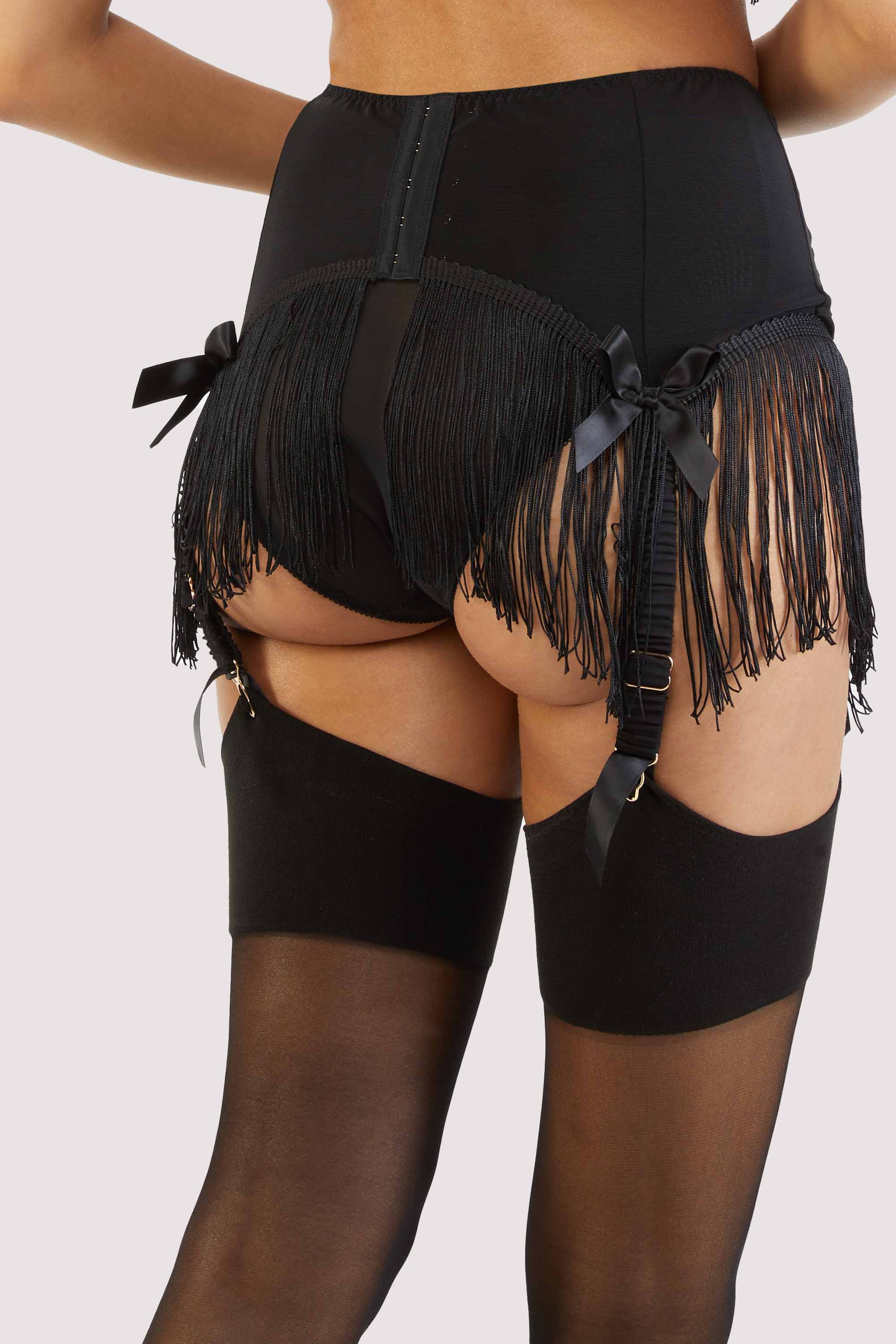 Mabel Western Floral Emboidery And Fringe Suspender Belt - Image 3