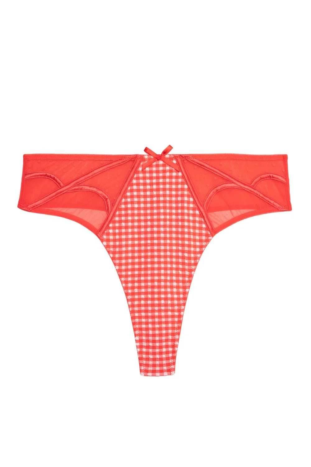 Adelaide Western Gingham And Lace High Waisted Thong - Image 7
