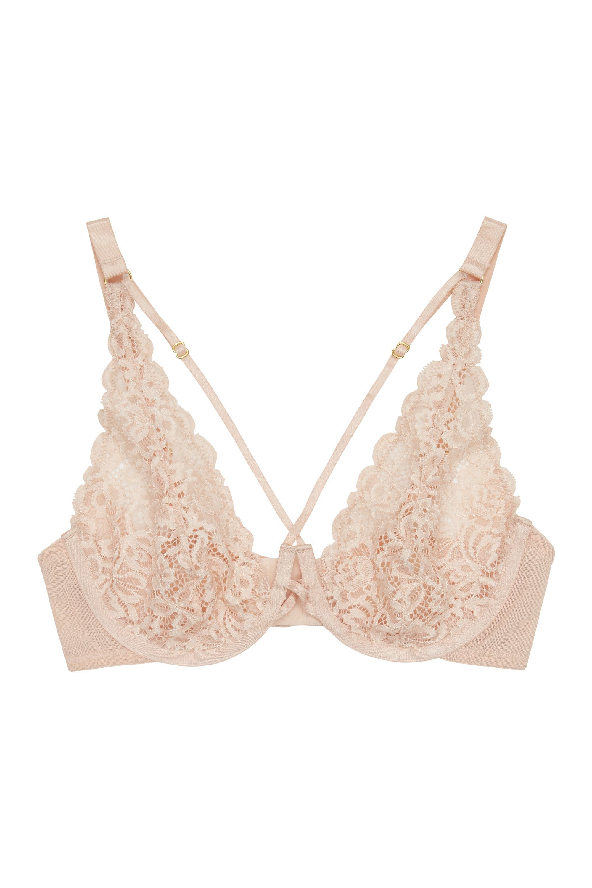 Wolf & Whistle Abi Peach high apex lace bra B - F - Image 2
