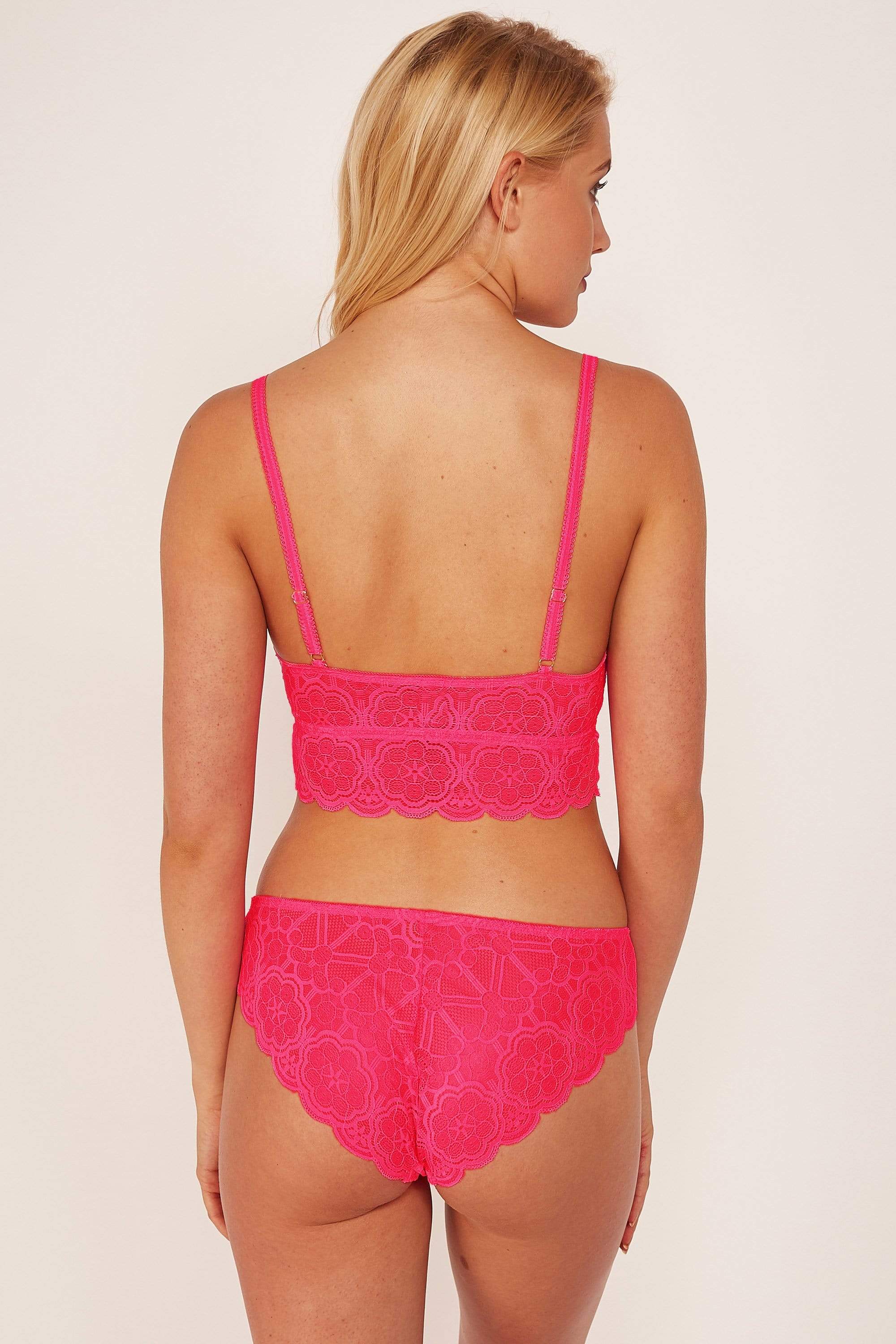 Ariana Lace Neon Pink Bralette - Image 3