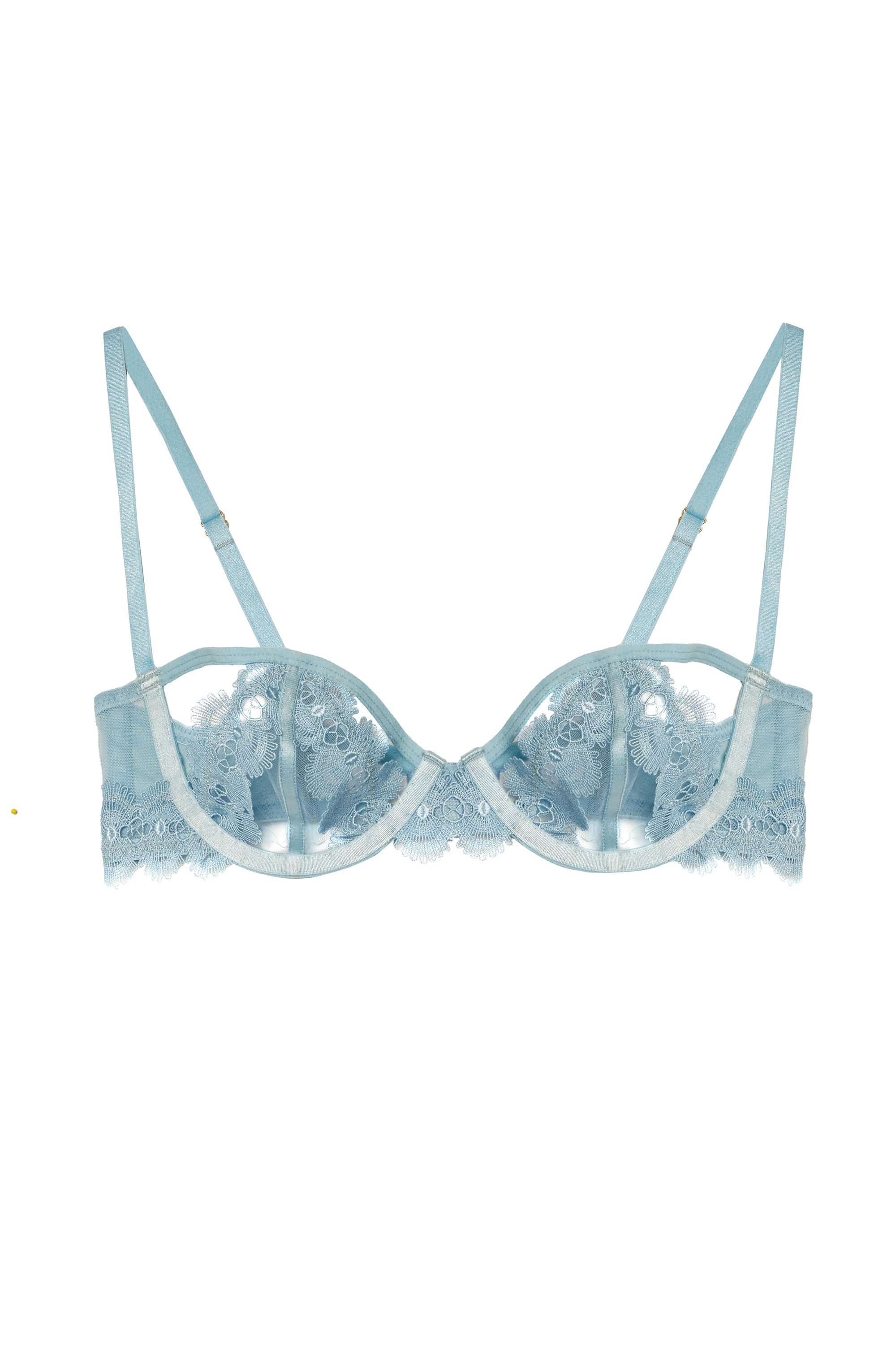 Cora Blue Mesh And Trim Balconette Bra - Image 7