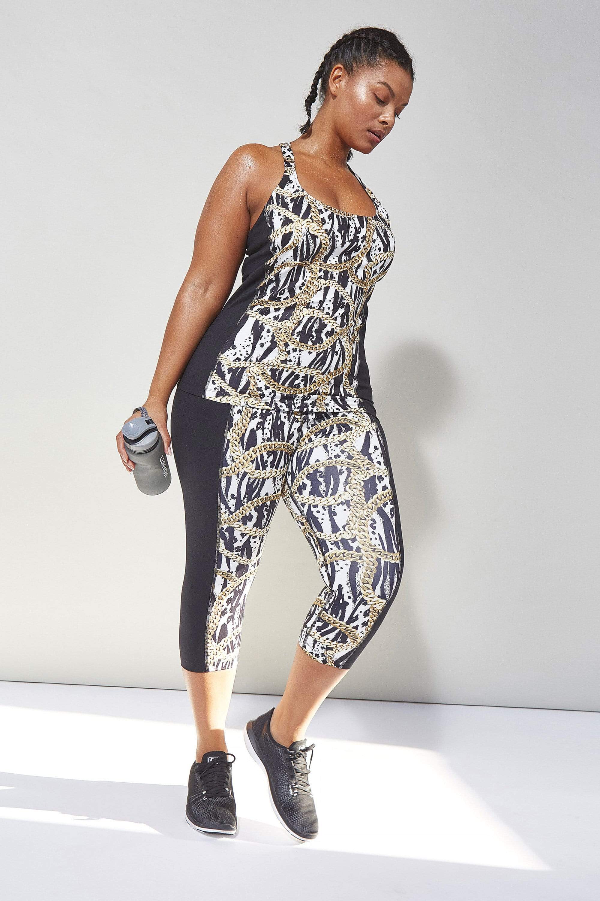Wolf & Whistle Curve Zebra Chain Cropped Leggings - Image 2