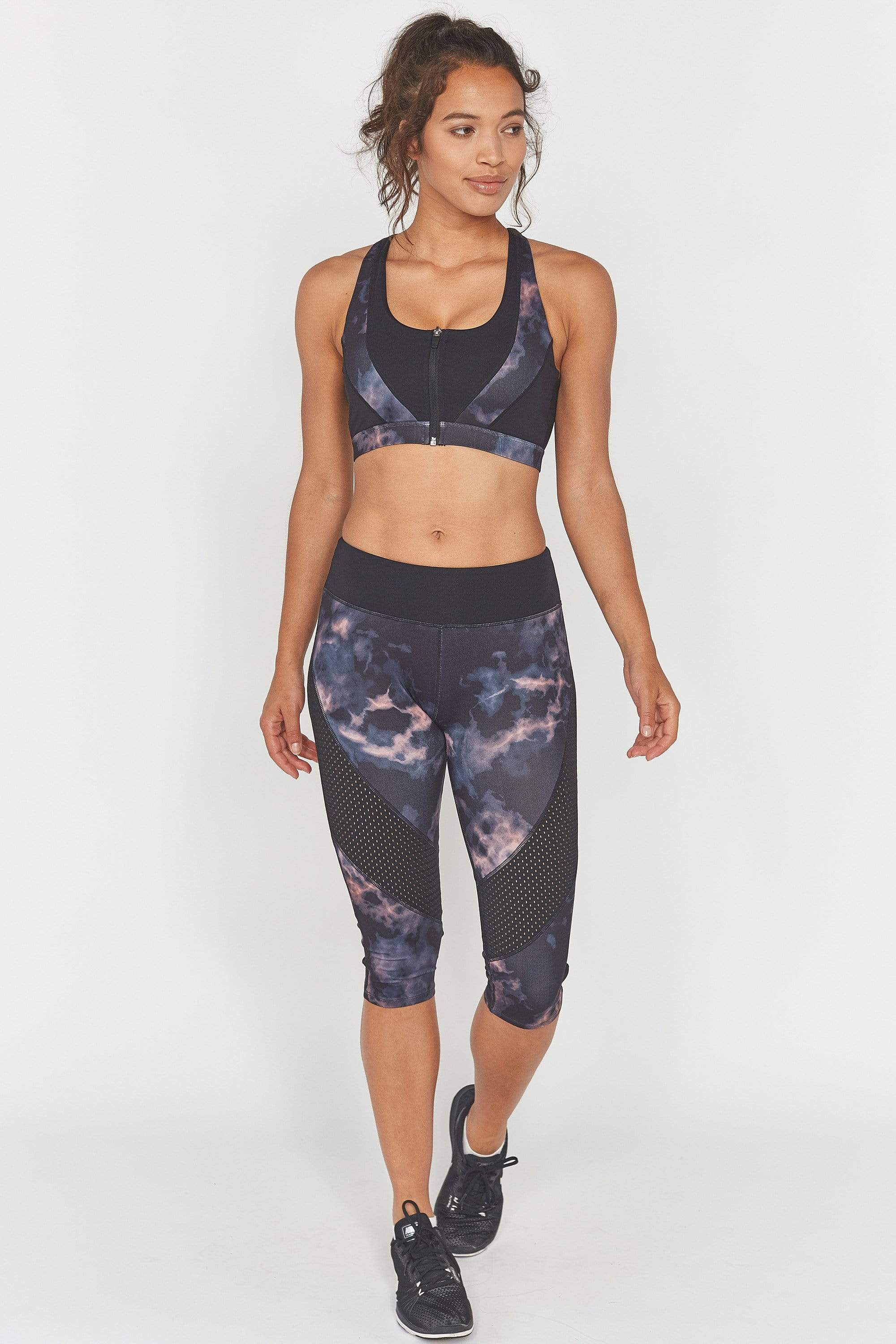 Wolf & Whistle Dark Marble Cropped Leggings - Image 4