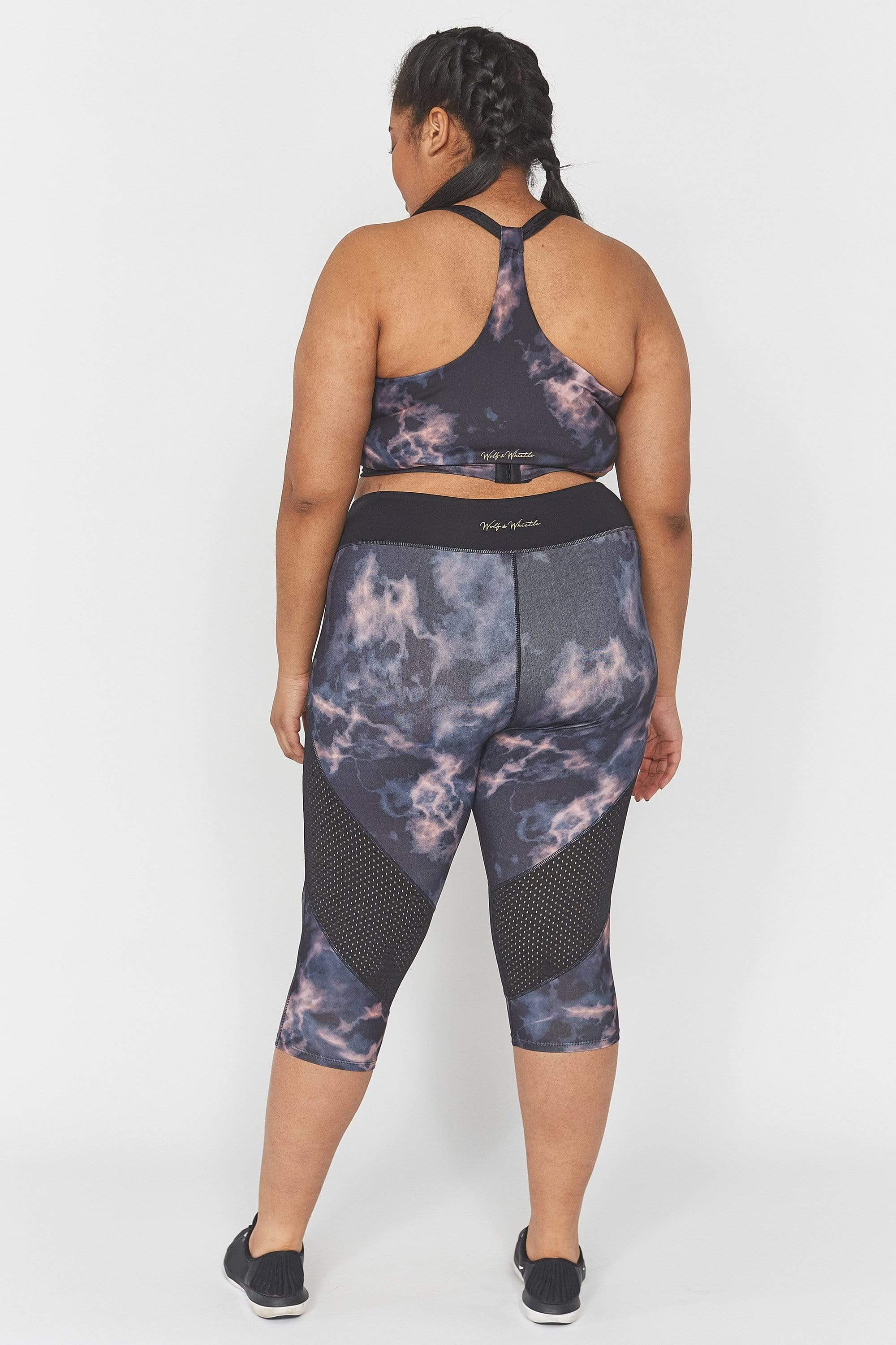 Wolf & Whistle Dark Marble Cropped Curve Leggings - Image 2