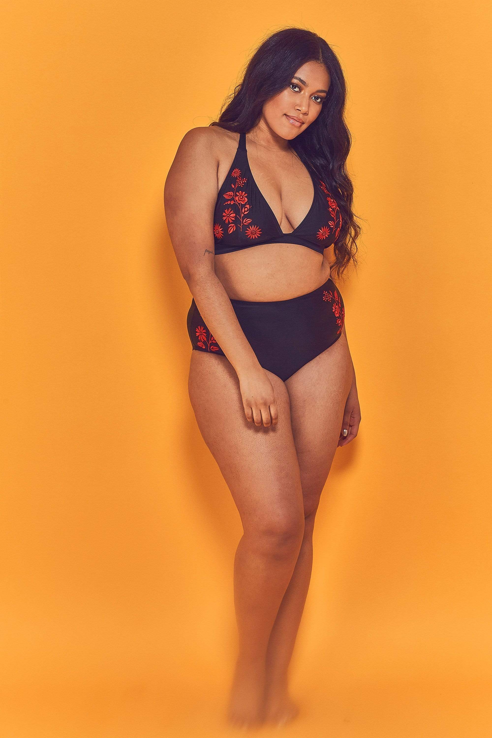Embroidered High Waist Bikini Brief Curve - Image 3