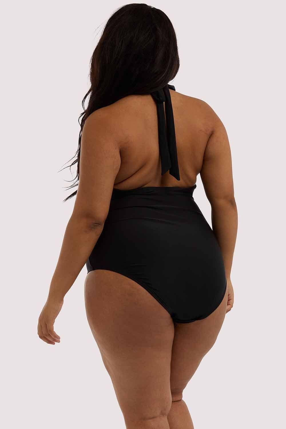 Wolf & Whistle Embroidered Plunge Swimsuit Curve - Image 3