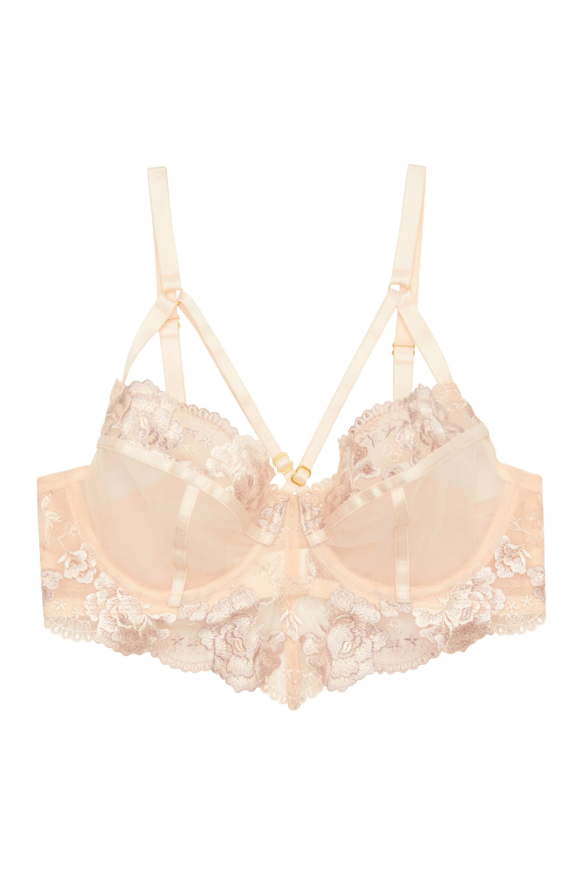 Wolf & Whistle Grace Blush embroidered underwired bra B - F - Image 3