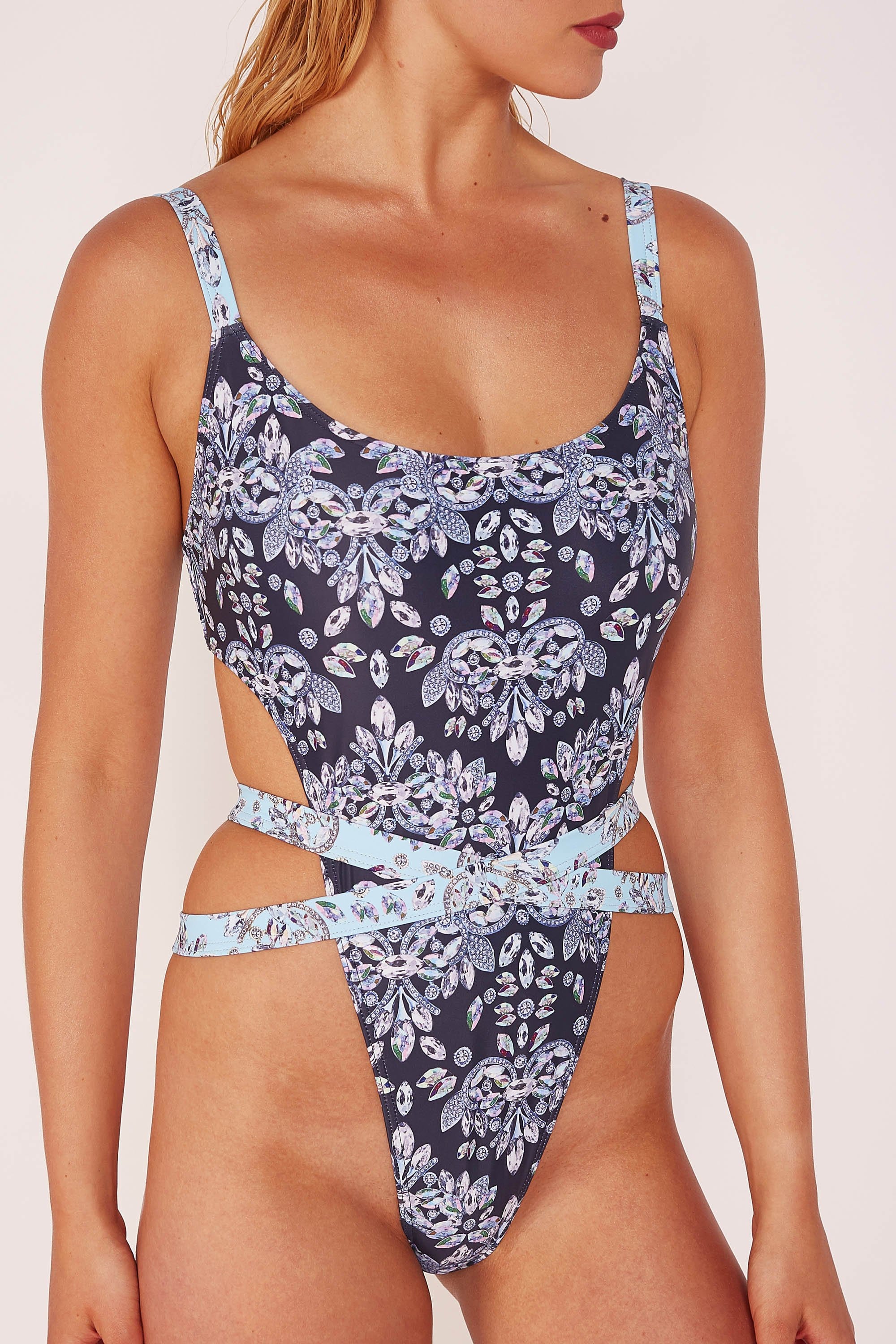 Jewel Baroque Print Swimsuit - Image 3