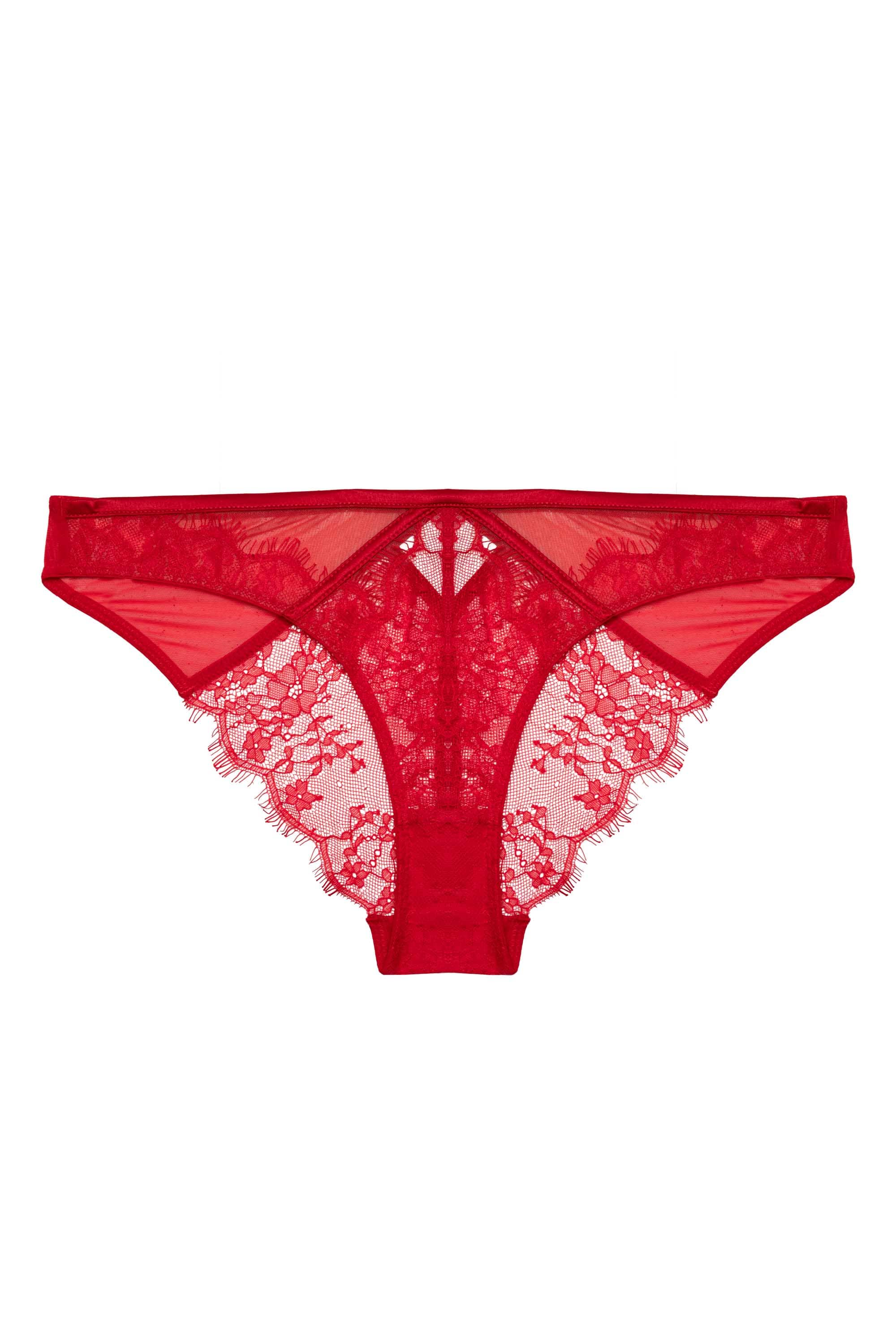 Natalia Red Eyelash Lace Brief - Image 4
