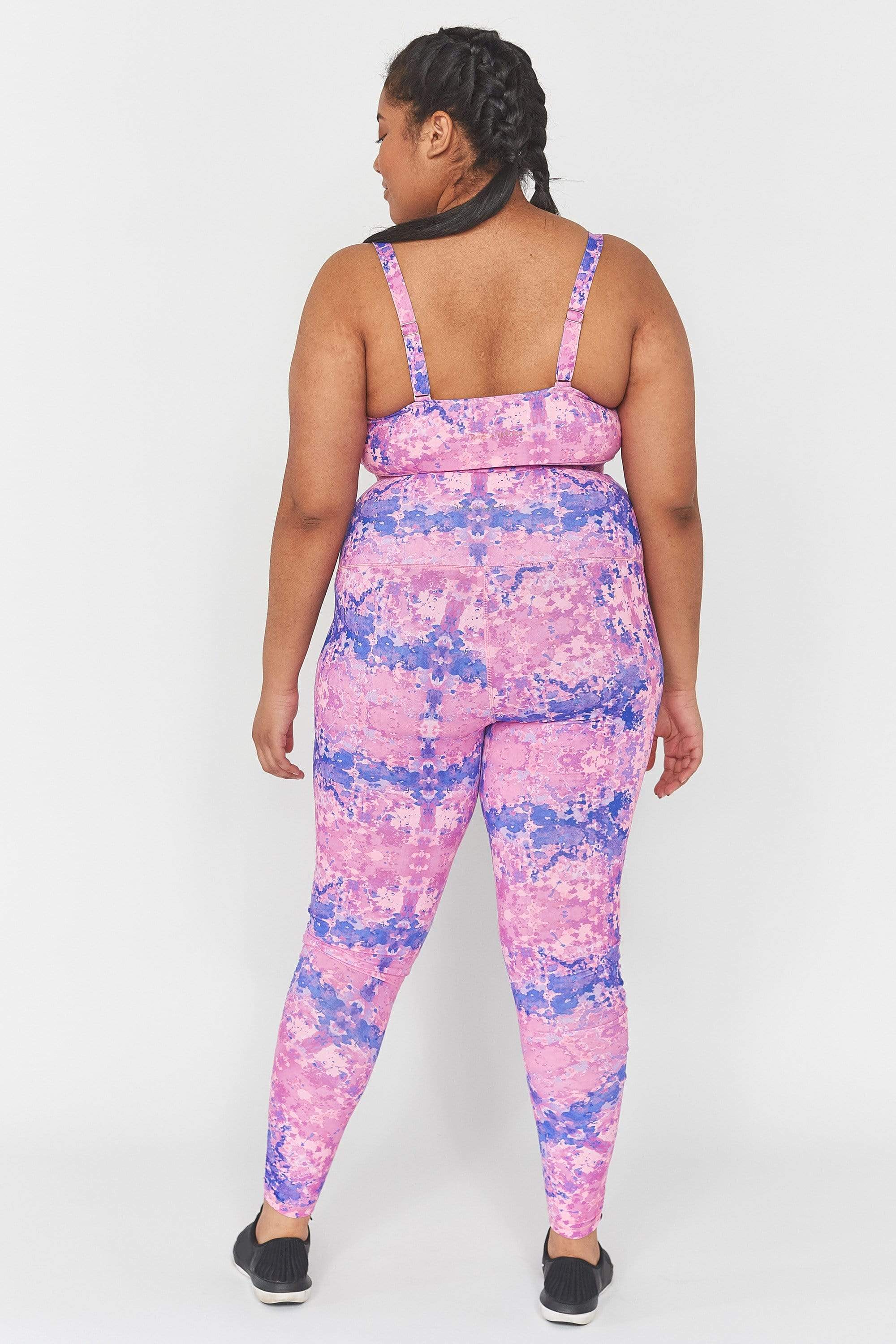 Wolf & Whistle Pink Marble Print Long Curve Legging - Image 2